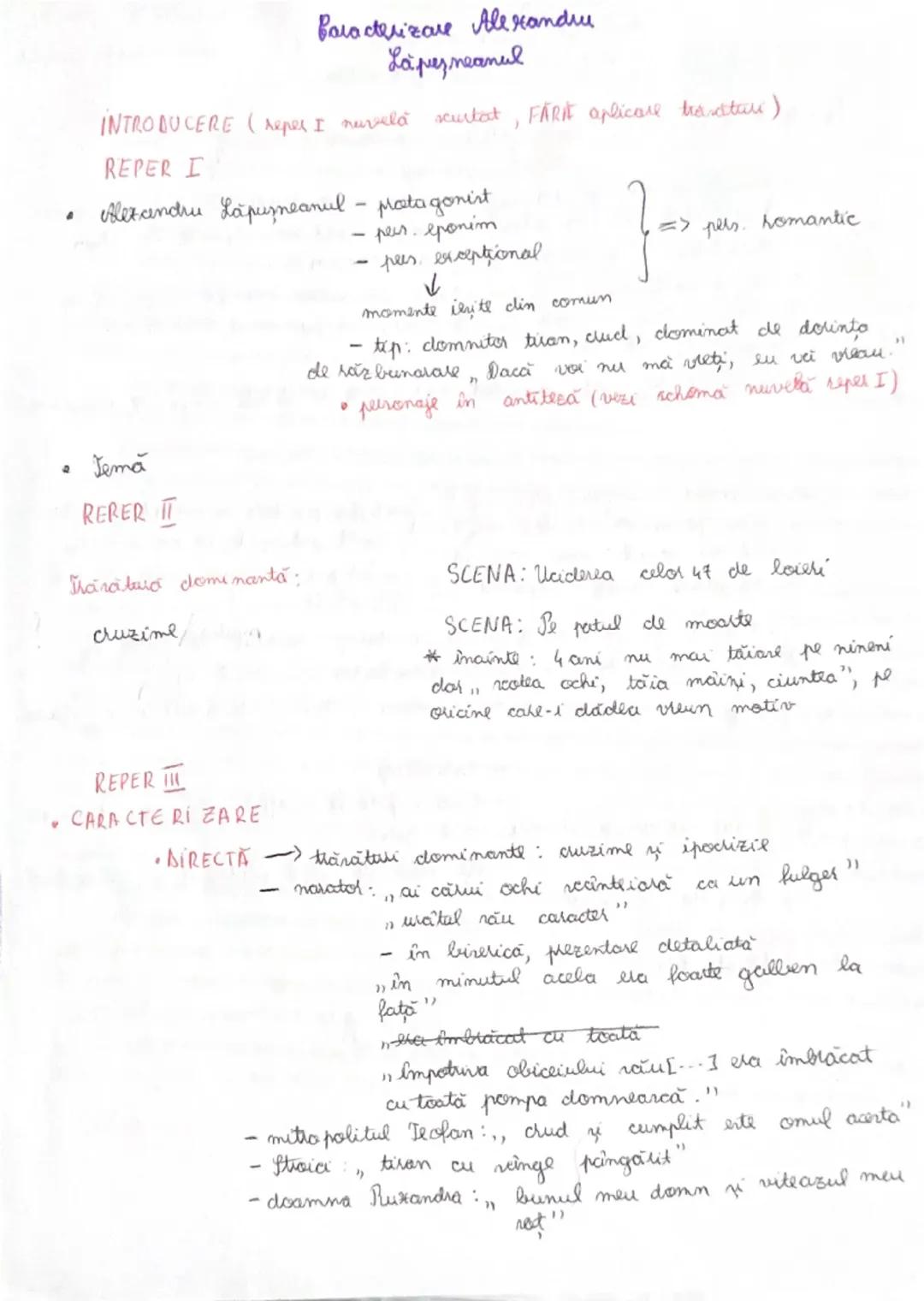 --- OCR Start ---

د
4
Caracterizare Alexandre
Lapusneanul
INTRODUCERE (repes I nuvelă scurtat, FARIF aplicare trencaturn)
REPER I
Alexandru