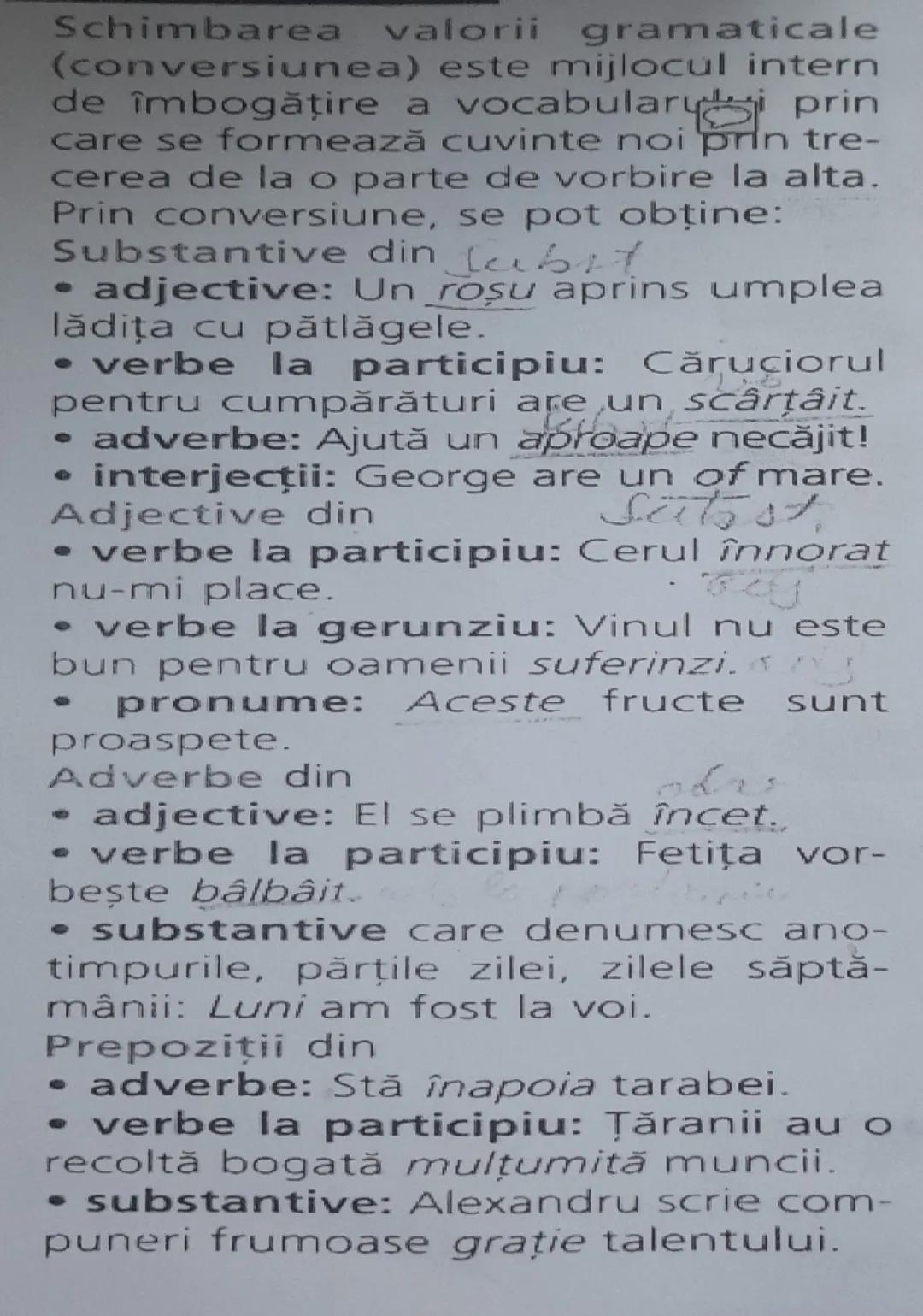 Învățarea Limbii Române: Schimbarea Valorii Gramaticale