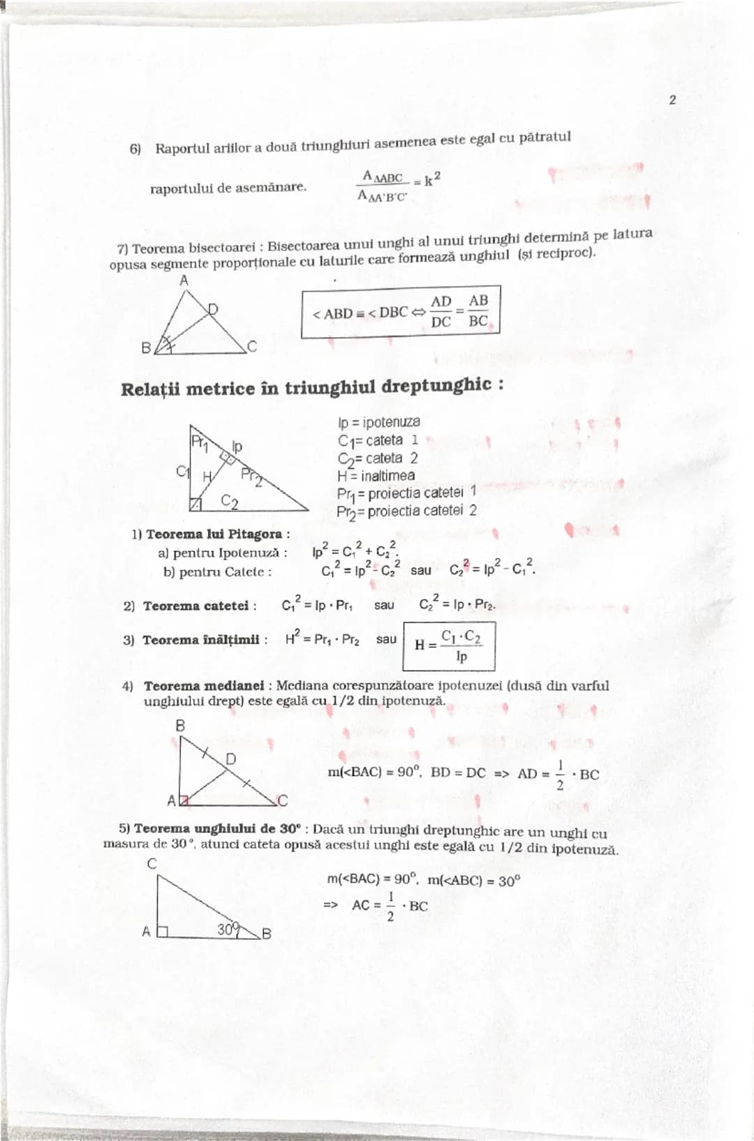 # SINTEZA A GEOMETRIEI
 de clasa a VII-a

# Asemănarea

1) **Teorema lui Thales** :
 O paralelă la o latură a unui triunghi determină pe cel
