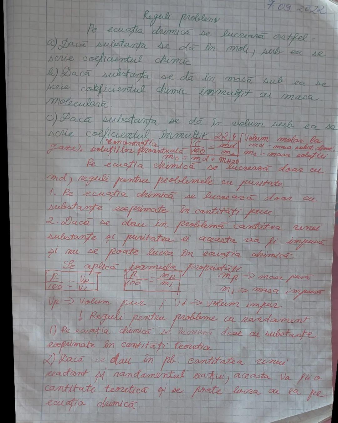 --- OCR Start ---
709 2022
Regali probleme
Pe ecuaţia drimică se lucrează astfel:
a) Dacă substanta se da im moli, sub ea se
scrie coeficien
