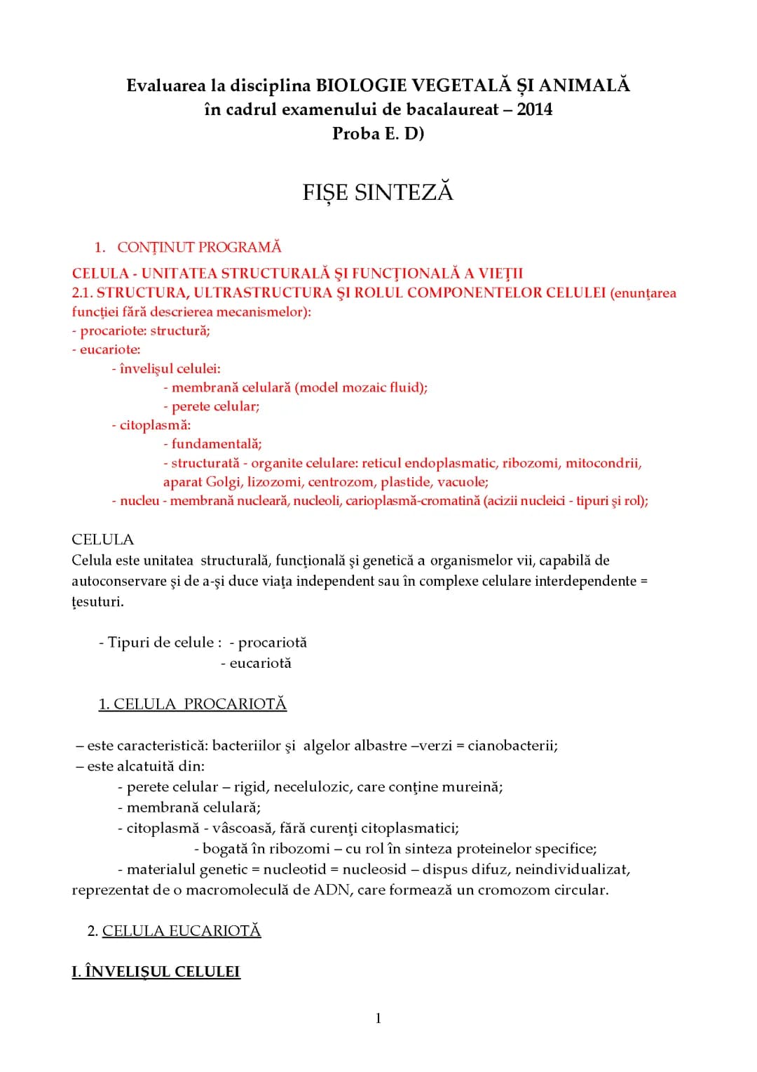  BIOLOGIE VEGETALĂ ȘI ANIMALĂ