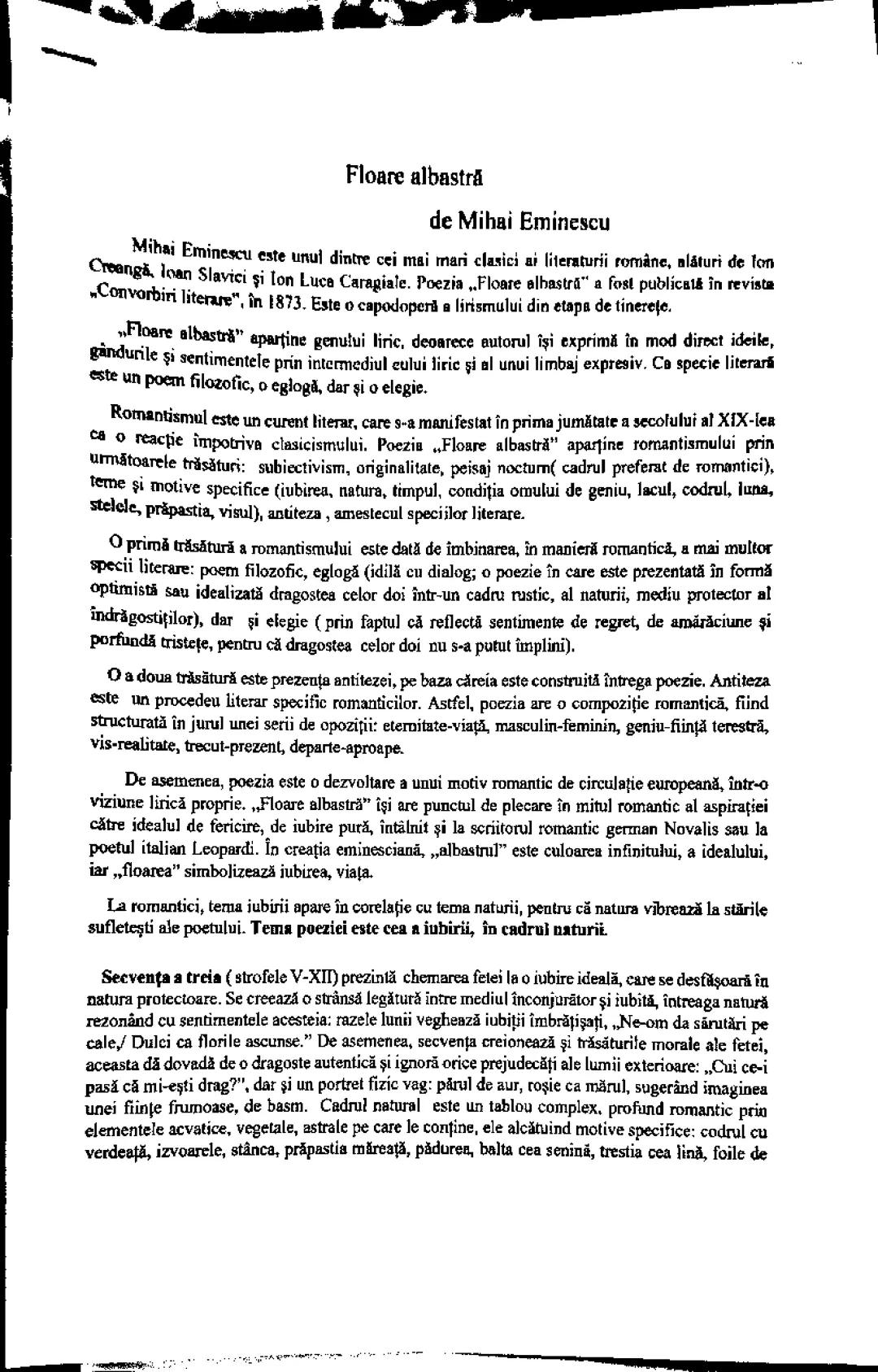 Floare Albastră - Eseu Despre Poezie şi Sentimente