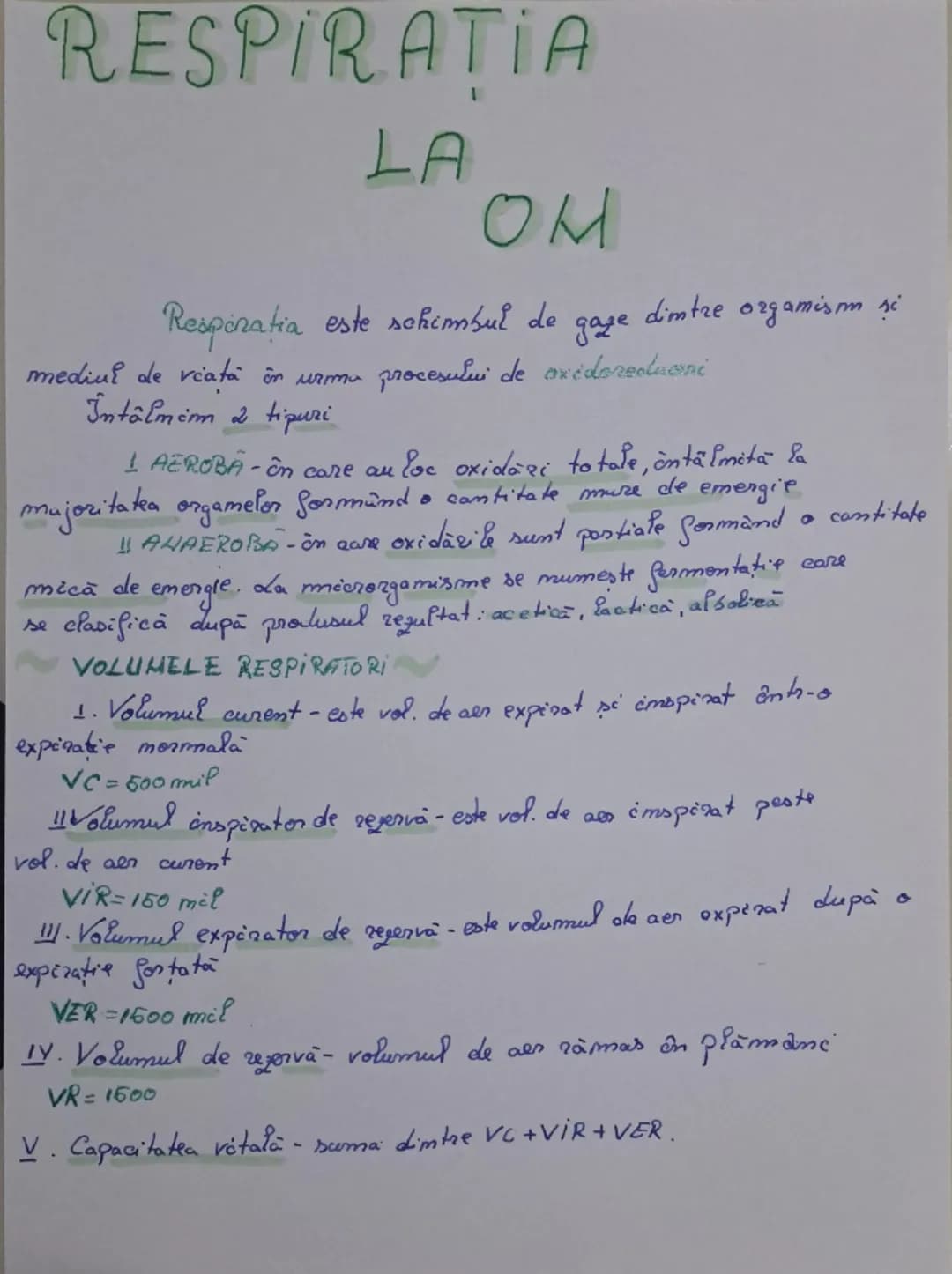 --- OCR Start ---
RESPIRATIA
LA
OM
Respiraţia este schimbul de gaze dintre organism si
mediul de viaţă în urma procesului de oxidoreducere
Î