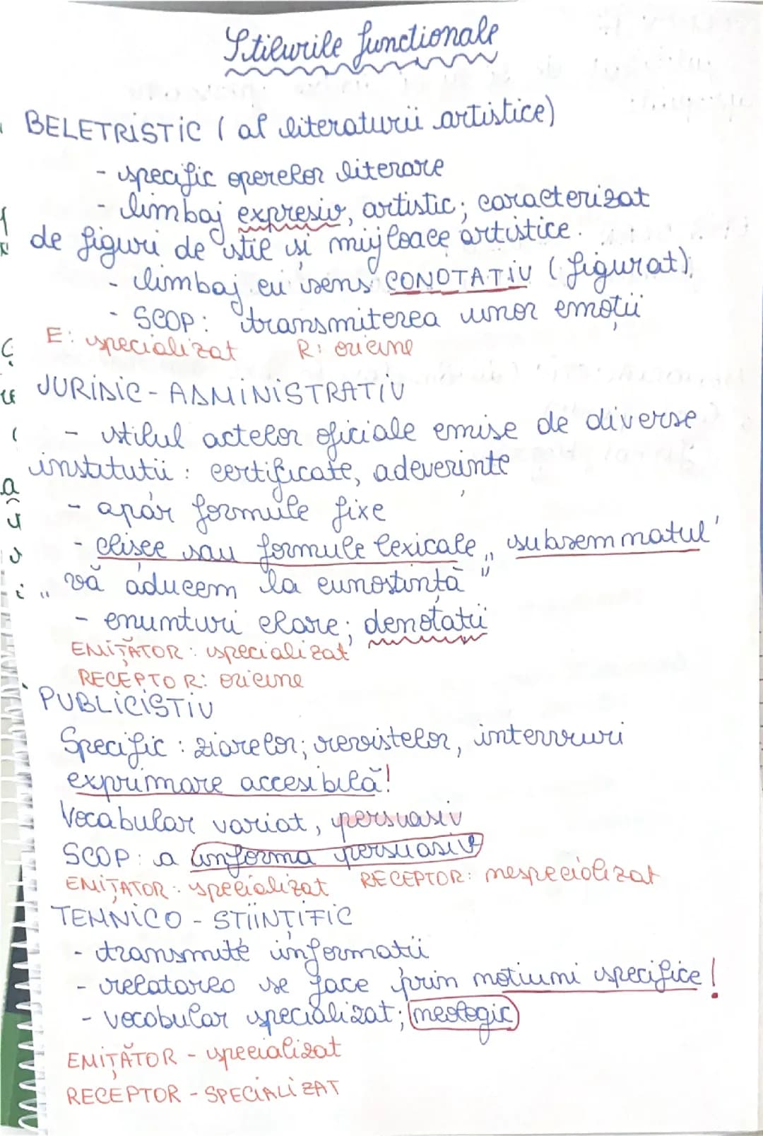 Stilurile functionale ale limbii romane