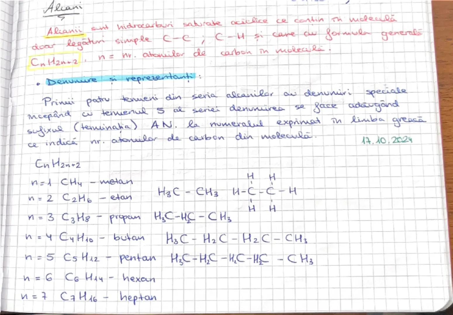 Alcani

Alcanii sunt hidrocarburi saturate aciclice ce contin in ideala
door legături simple C-C; C-H şi care au formula generalé
$C_nH_{2n+