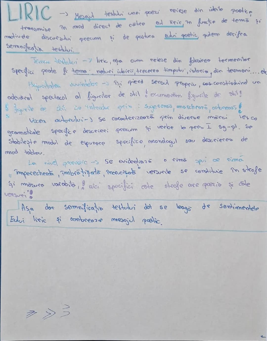 Mesajul textului liric 