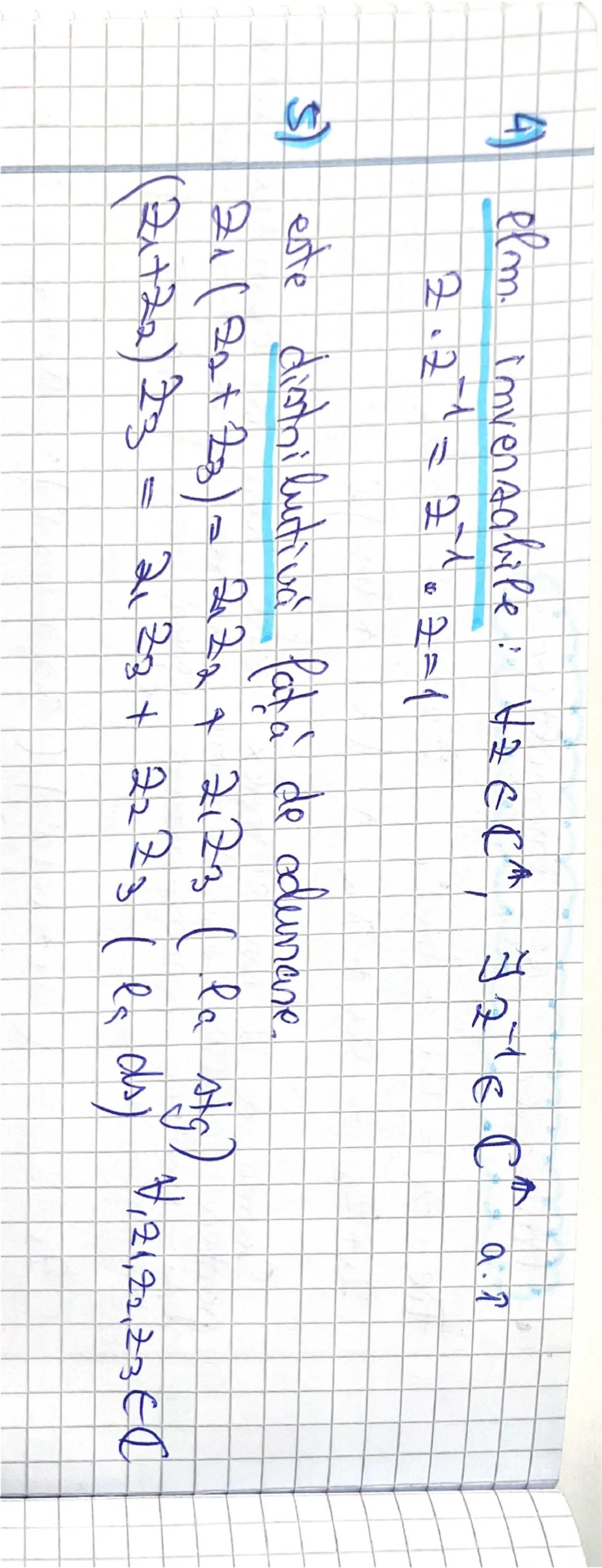 --- OCR Start ---
Mulţimea mr complexe
Forma algebied a unui om complex
$M\times IB=\{(a,6)|a,b\in M\}$
Pe această multime defimim 2 operata