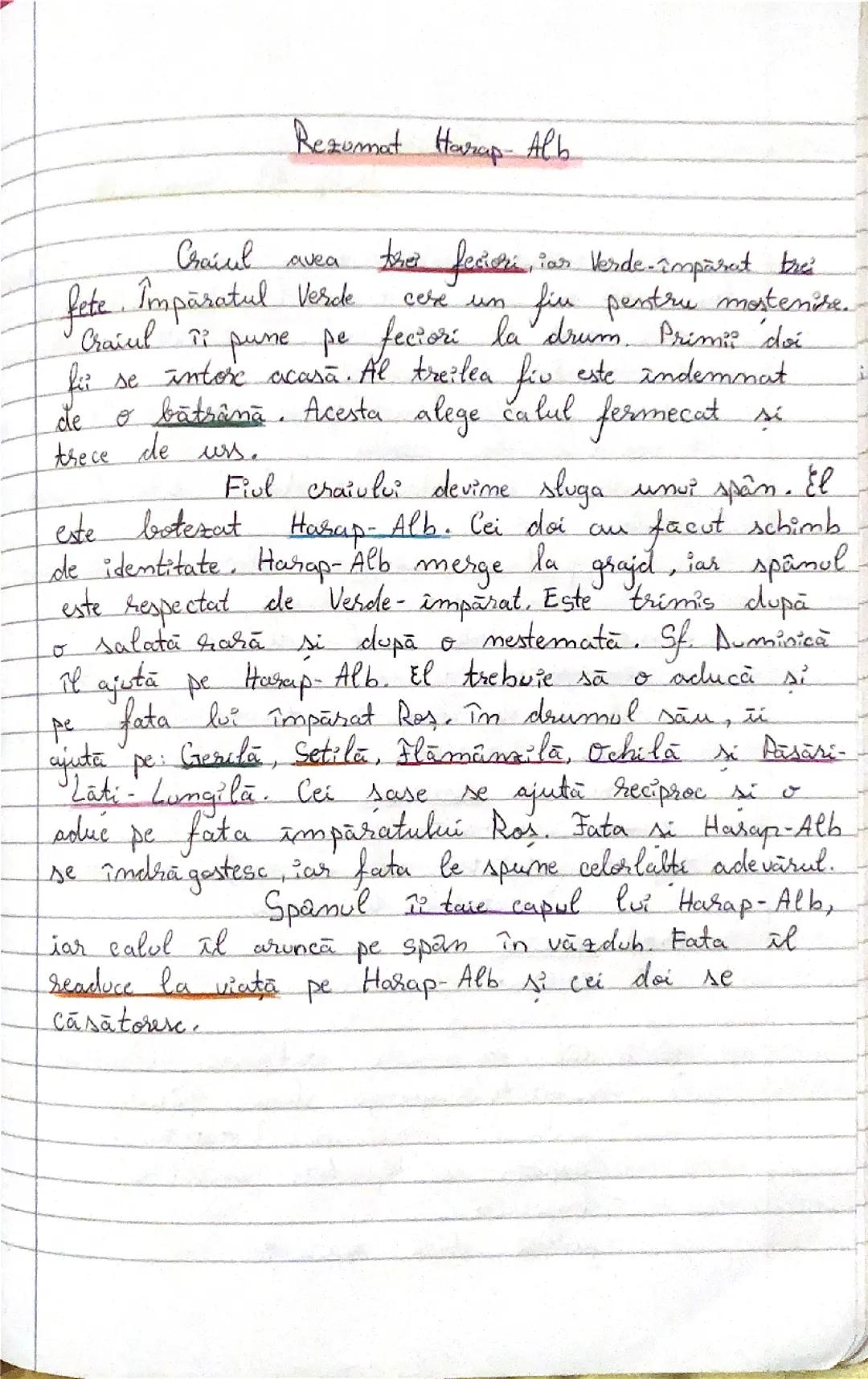 rezumat Harap-Alb