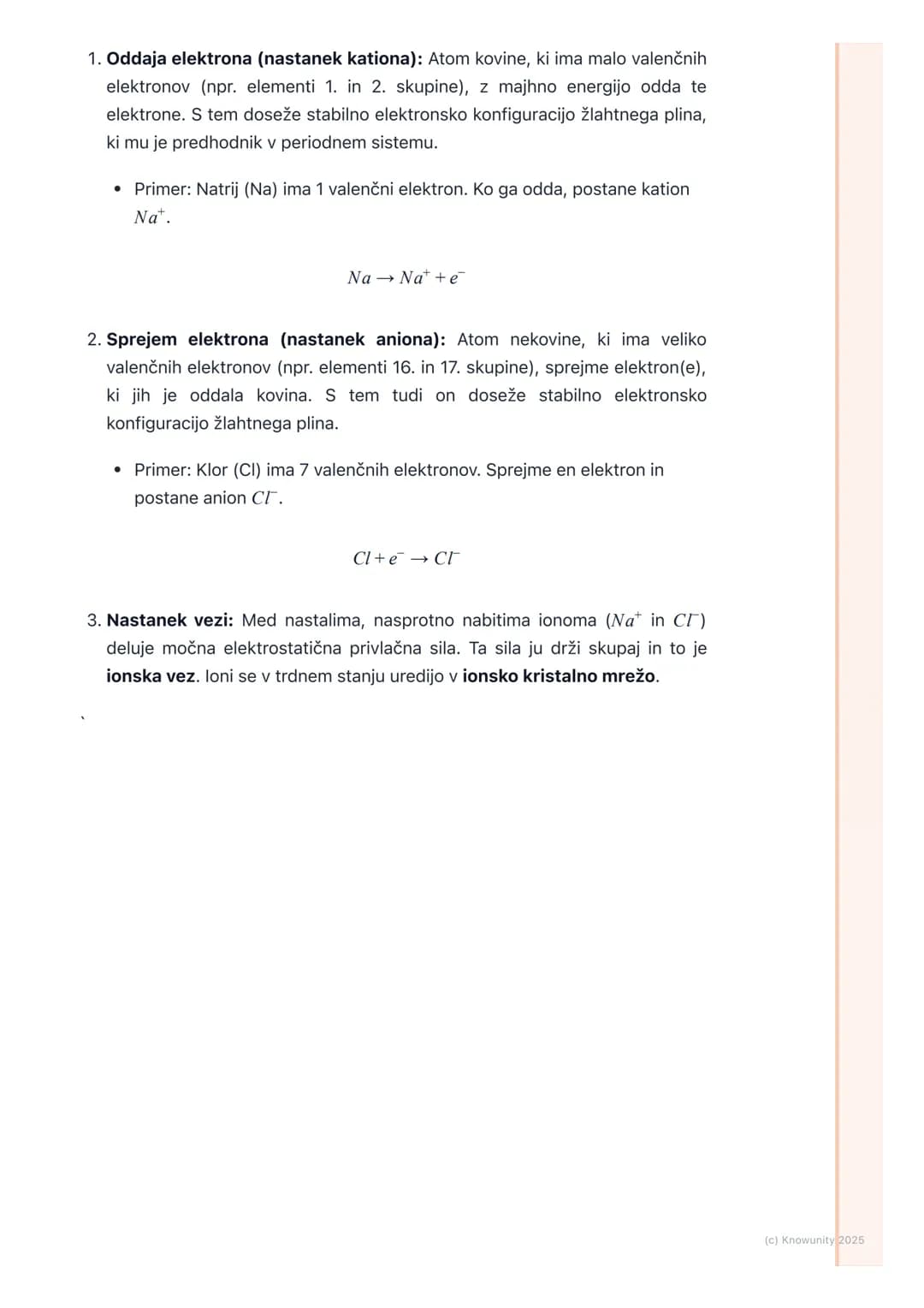 # lonska vez

Uvod v ionsko vez

lonska vez je ena od osnovnih vrst kemijskih vezi. Nastane med atomi, ki imajo
zelo različno elektronegativ