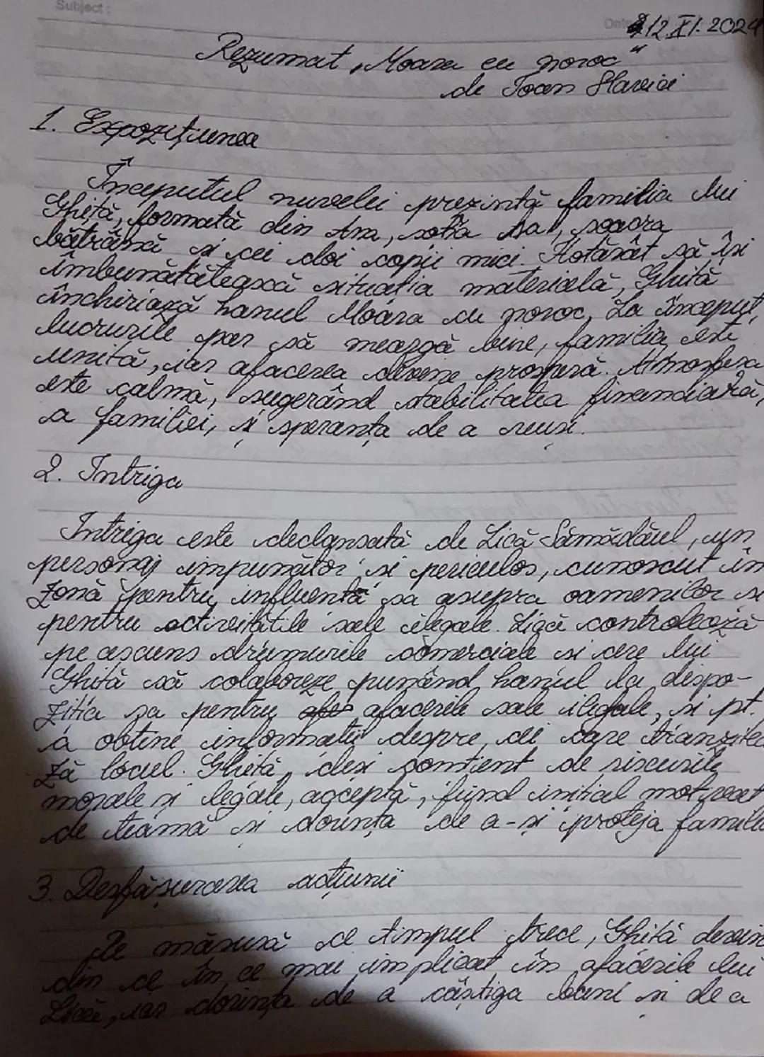 Rezumat complet Moara cu Noroc