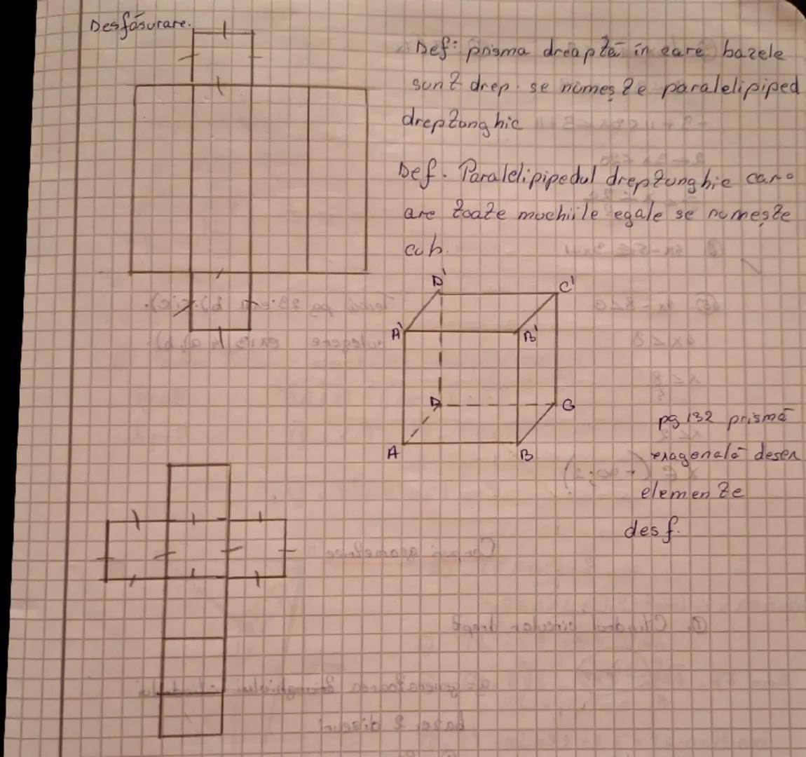 --- OCR Start ---
Prisma
Def. Corpul geometric determinat de 2 poligoane congreent
numite bare- Sizuaze in plane paralele şi care sunt unize