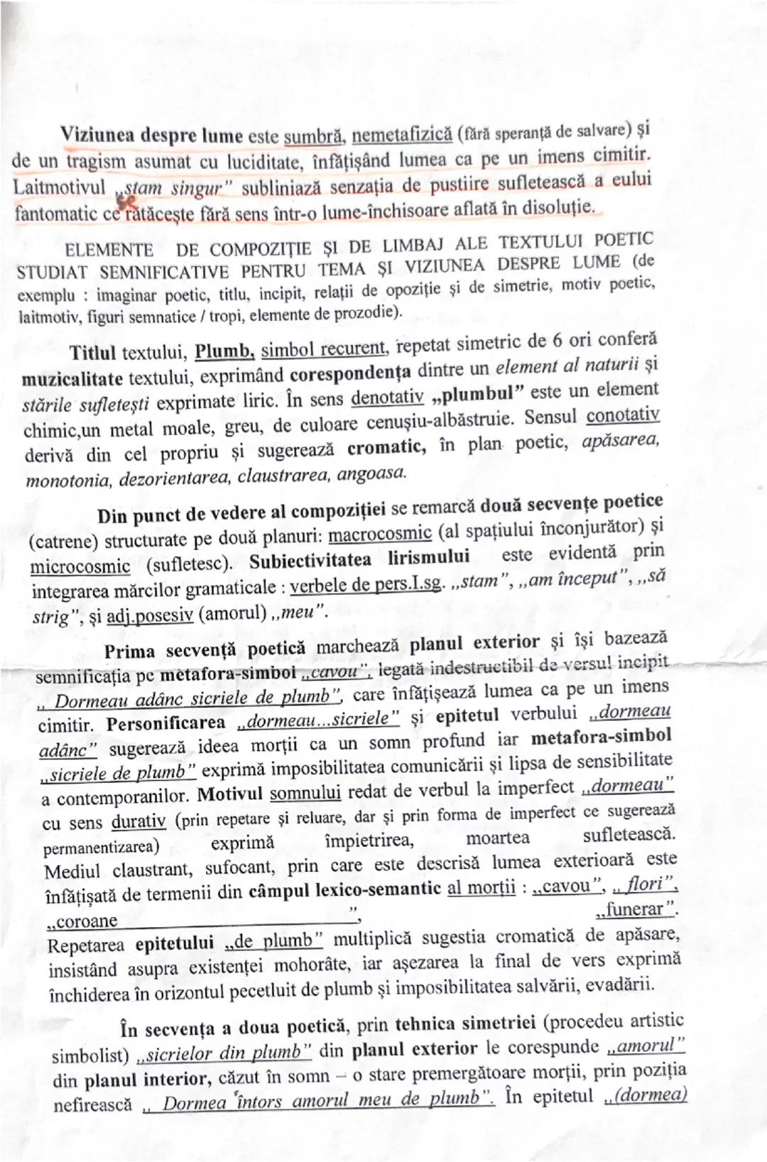 # PLUMB

de G.Bacovia

Simbolismul este curentul literar apărut în Franța în a doua jumătate a
sec. al XIX-lea, care promovează emoția și mu