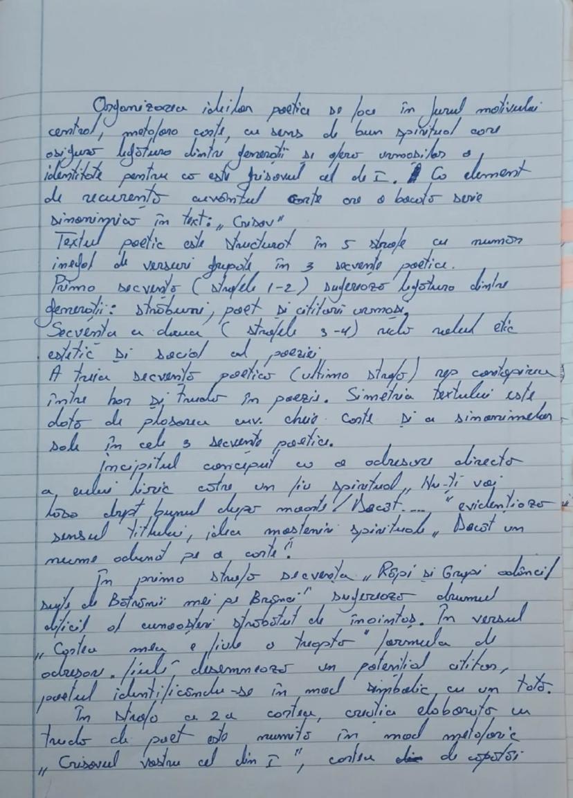 Explicație simplă: Analiză Literară: Testament - Eseu și Comentariu despre  Tudor Arghezi (Limba și literatura română) - Knowunity