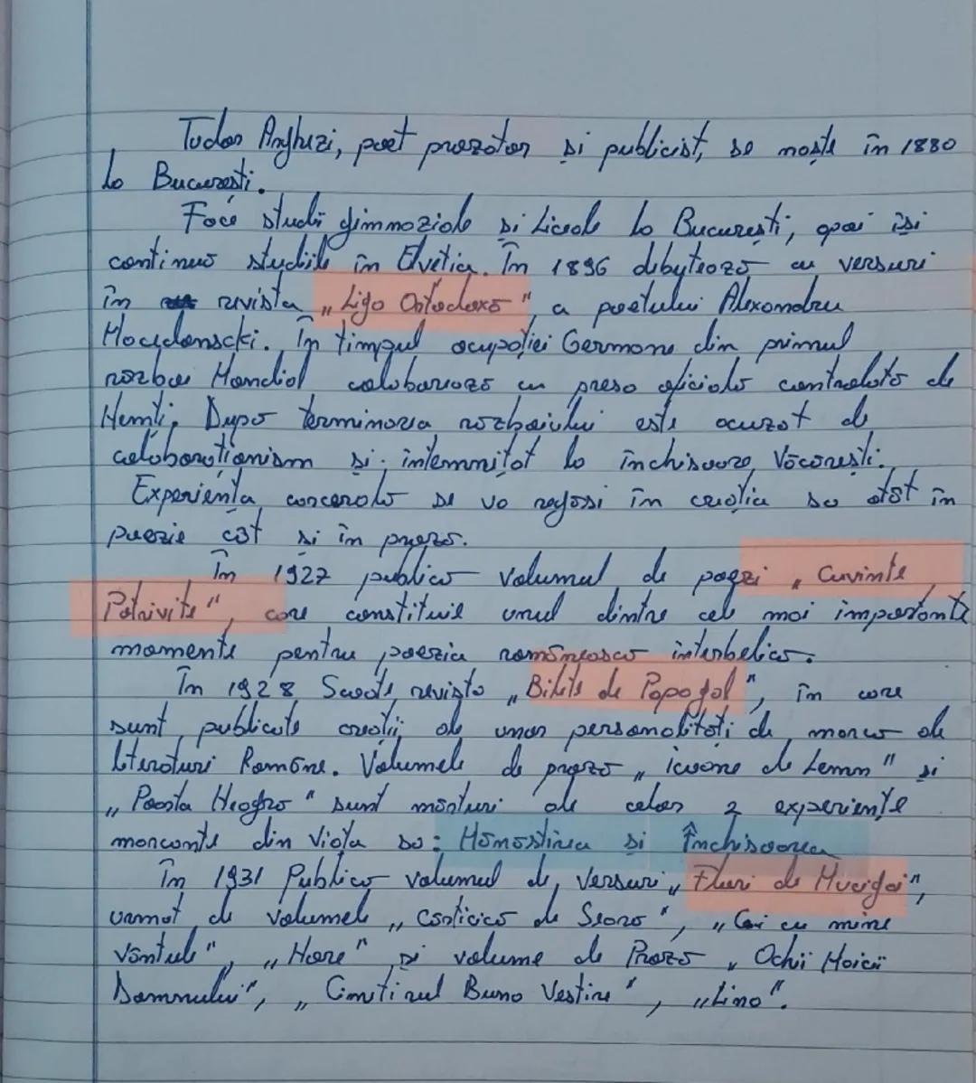 # Testament
Eseu despre particularitățile unui text poetic modernist/
ontă poetice.

Poezia "Testament" de Tudor Arghezi face parte din
seri