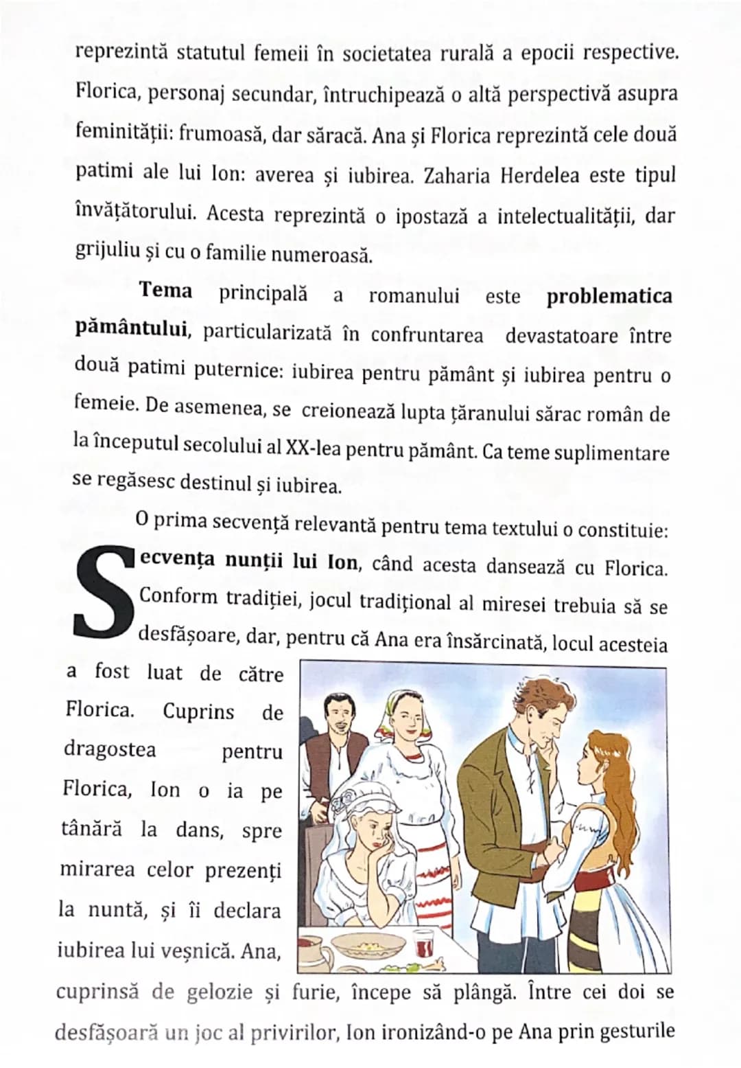 --- OCR Start ---
reprezintă statutul femeii în societatea rurală a epocii respective.
Florica, personaj secundar, întruchipează o altă pers