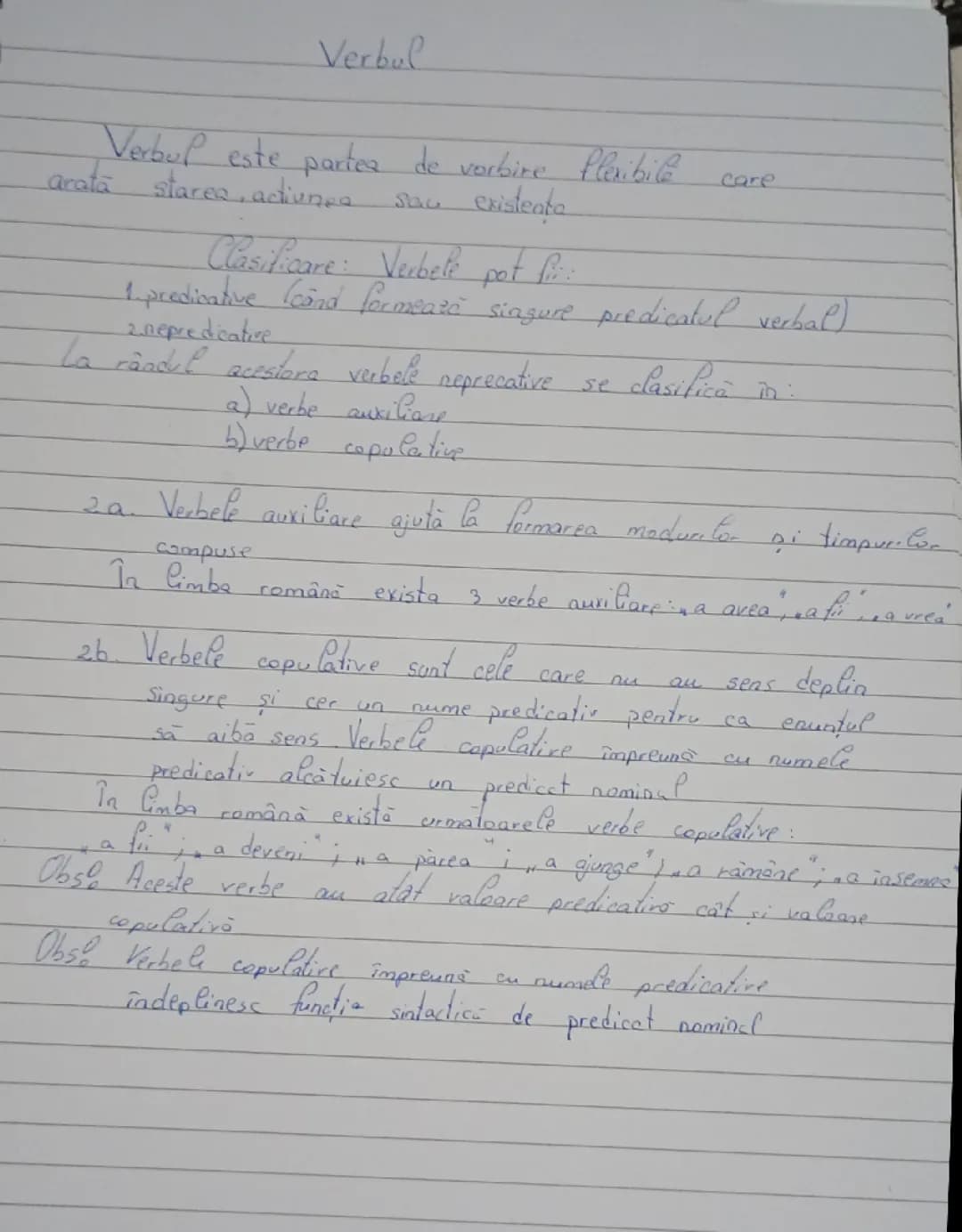 Lecția Verbul 