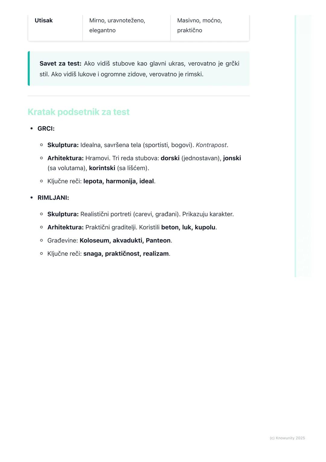 # Antička umetnost (Grčka i
Rim)

## Uvod u antičku umetnost

Antička umetnost je umetnost starih Grka i Rimljana. To je bilo jako davno, pr