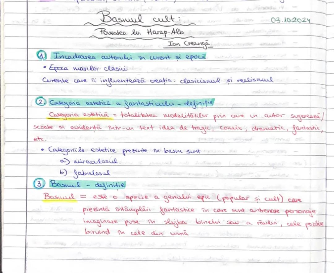Analiza Povestii lui Harap-Alb de Ion Creanga - Basmul cult in literatura