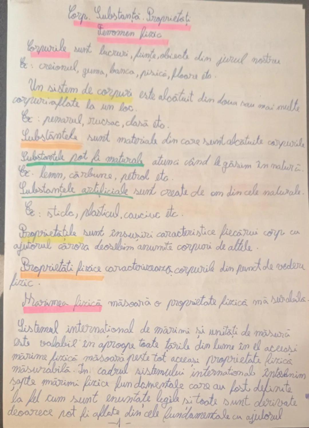 --- OCR Start ---
Corp. Substanța. Proprietati
Fevomen fizic
Corpurile sunt lucruri, fiinţe, obiecte din jurul nostru
C: creionul, guma, bra