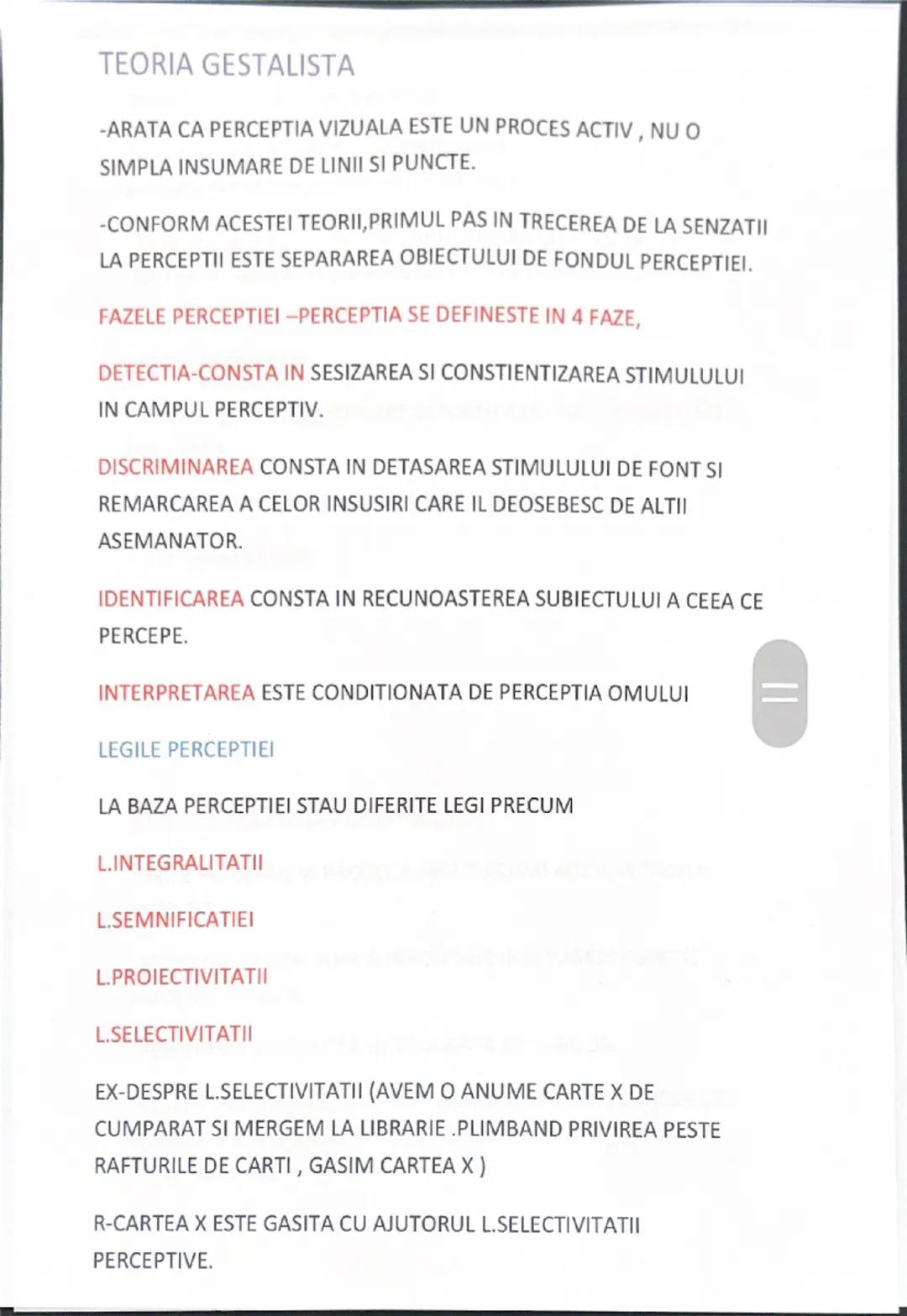 # PERCEPŢIILE

DEFINITIE-SUNT PROCESE PSIHICE COGNITIVE SENZORIALE
COMPLEXE, CANTINAND TOTALITATEA INFORMATIILOR DESPRE INSUSIRE
CONCRETE AL