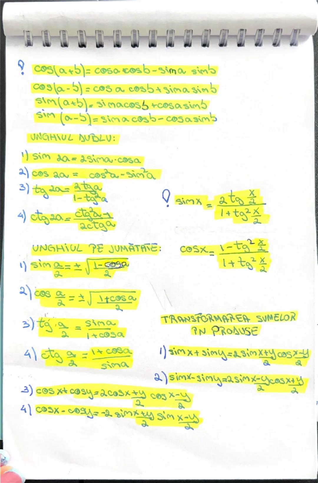 Formule trigonometrie 