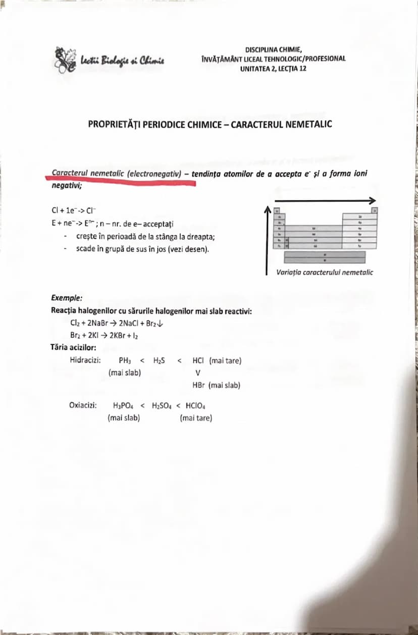 # Lecții Biologie și Chimie

DISCIPLINA CHIMIE,
ÎNVĂȚĂMÂNT LICEAL TEHNOLOGIC/PROFESIONAL
UNITATEA 1, LECȚIA 3

Recapitulare. Substanțe chimi