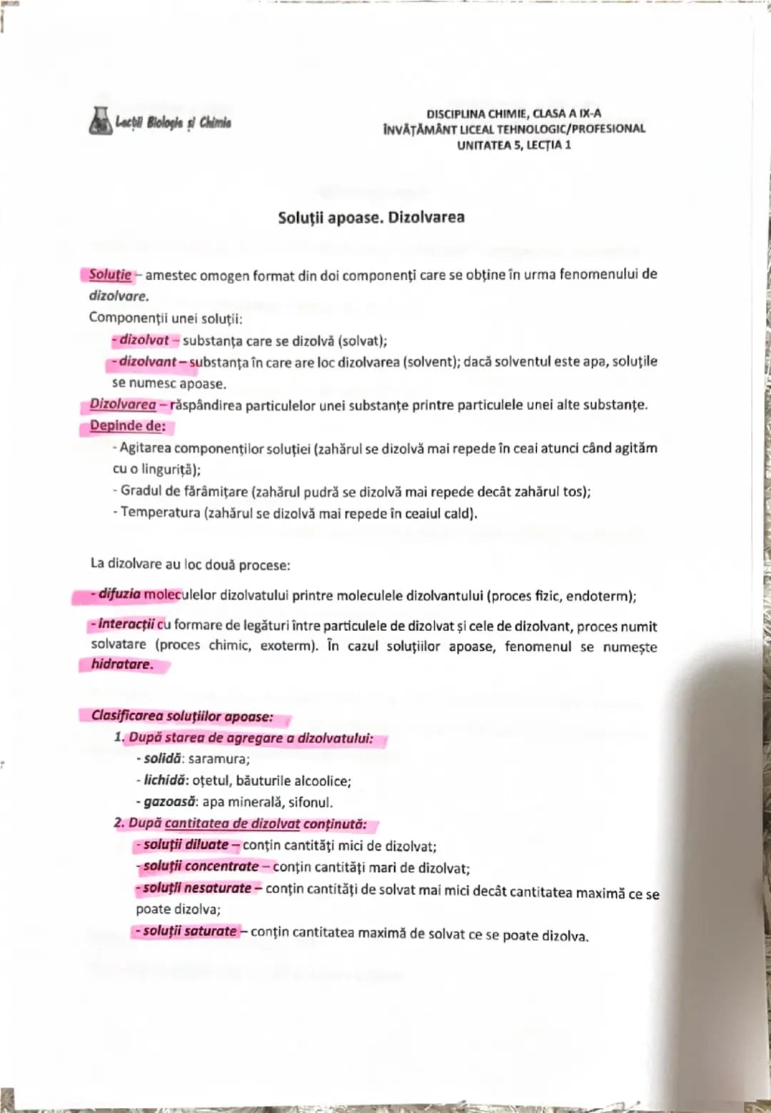 # Lecții Biologie și Chimie

DISCIPLINA CHIMIE,
ÎNVĂȚĂMÂNT LICEAL TEHNOLOGIC/PROFESIONAL
UNITATEA 1, LECȚIA 3

Recapitulare. Substanțe chimi