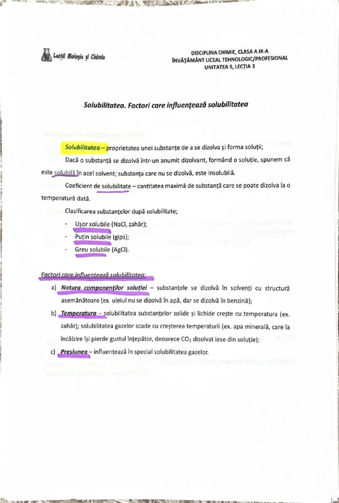 # Lecții Biologie și Chimie

DISCIPLINA CHIMIE,
ÎNVĂȚĂMÂNT LICEAL TEHNOLOGIC/PROFESIONAL
UNITATEA 1, LECȚIA 3

Recapitulare. Substanțe chimi