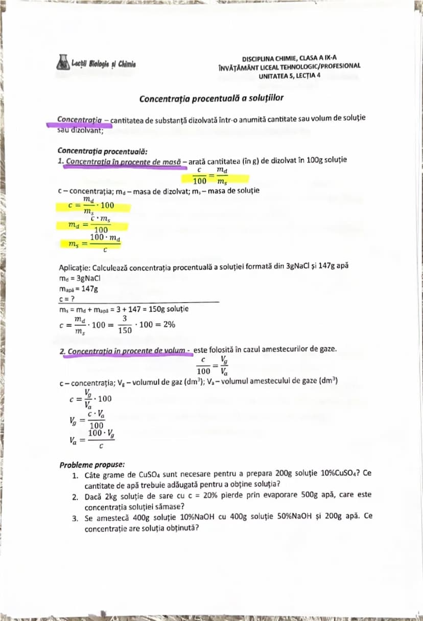 # Lecții Biologie și Chimie

DISCIPLINA CHIMIE,
ÎNVĂȚĂMÂNT LICEAL TEHNOLOGIC/PROFESIONAL
UNITATEA 1, LECȚIA 3

Recapitulare. Substanțe chimi