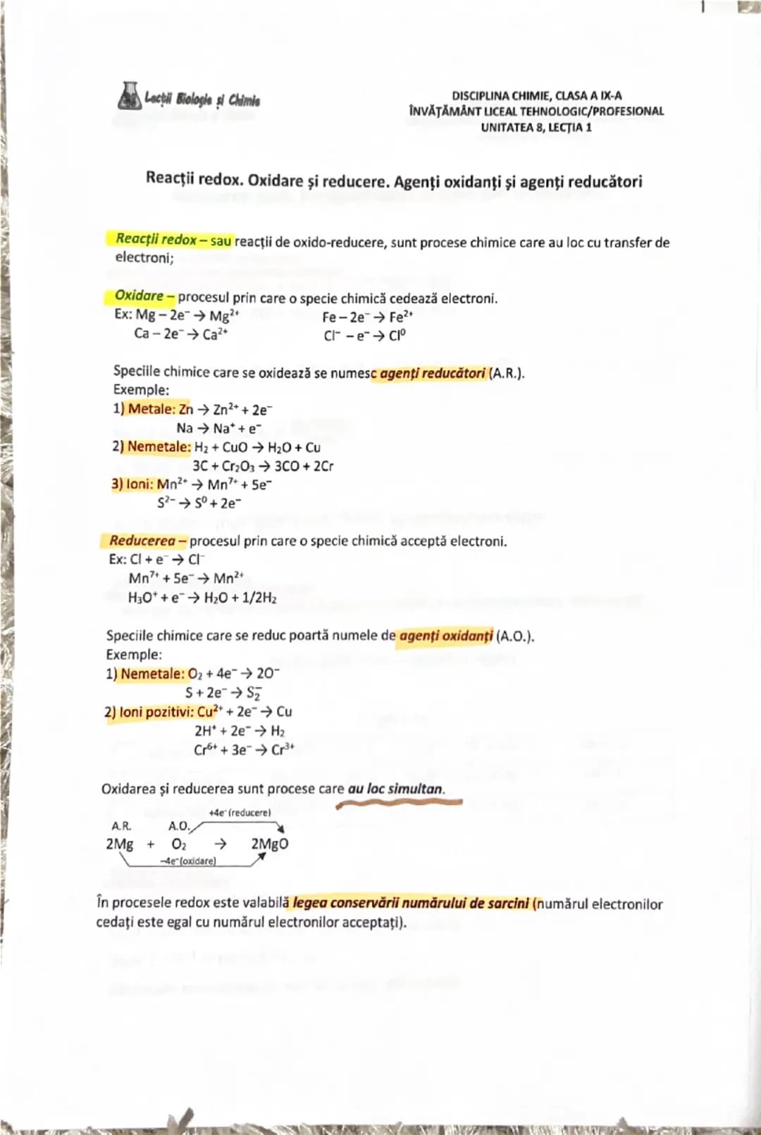 # Lecții Biologie și Chimie

DISCIPLINA CHIMIE,
ÎNVĂȚĂMÂNT LICEAL TEHNOLOGIC/PROFESIONAL
UNITATEA 1, LECȚIA 3

Recapitulare. Substanțe chimi