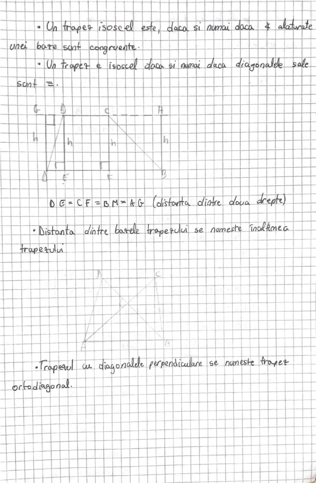 --- OCR Start ---
ச
Trapezol este patrolateral convex care are 2 laturi
opuse paralele si celelalte 2 neparalele.
- Bazele trapezului sunt l
