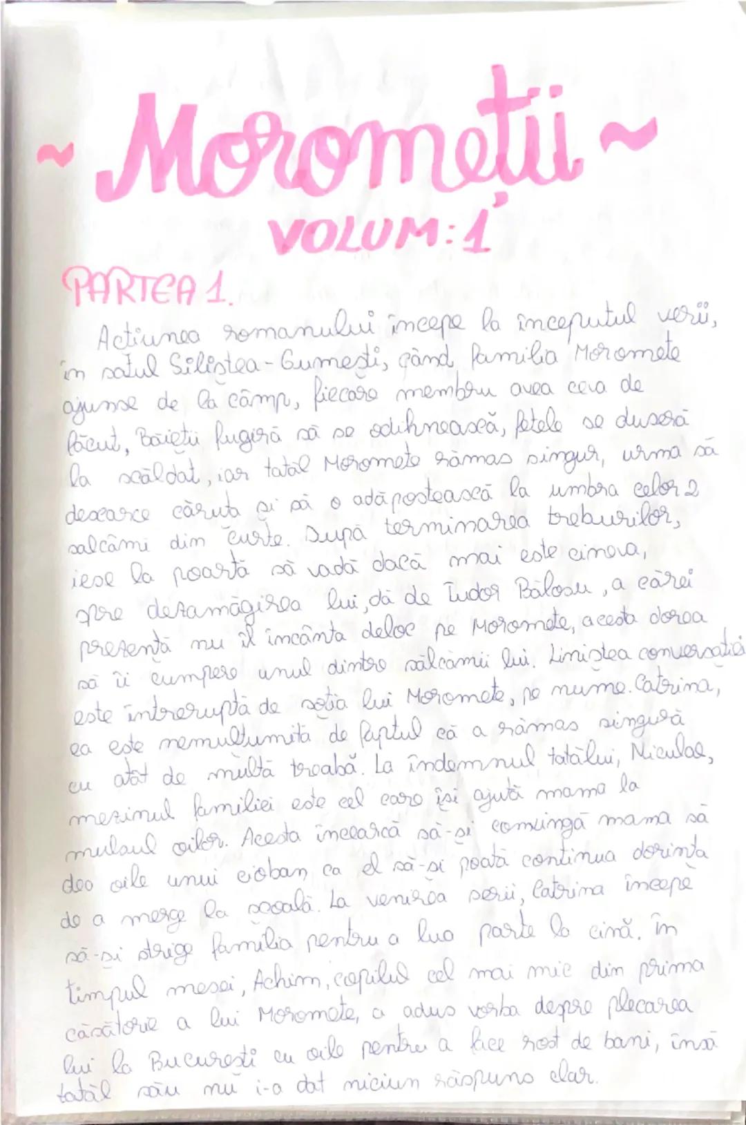 --- OCR Start ---
Morometii~
PARTEA 1.
VOLUM: 1
Actiunea romanului începe la începutul verii,
in satul Silistea-Gumesti, çand familia Morome