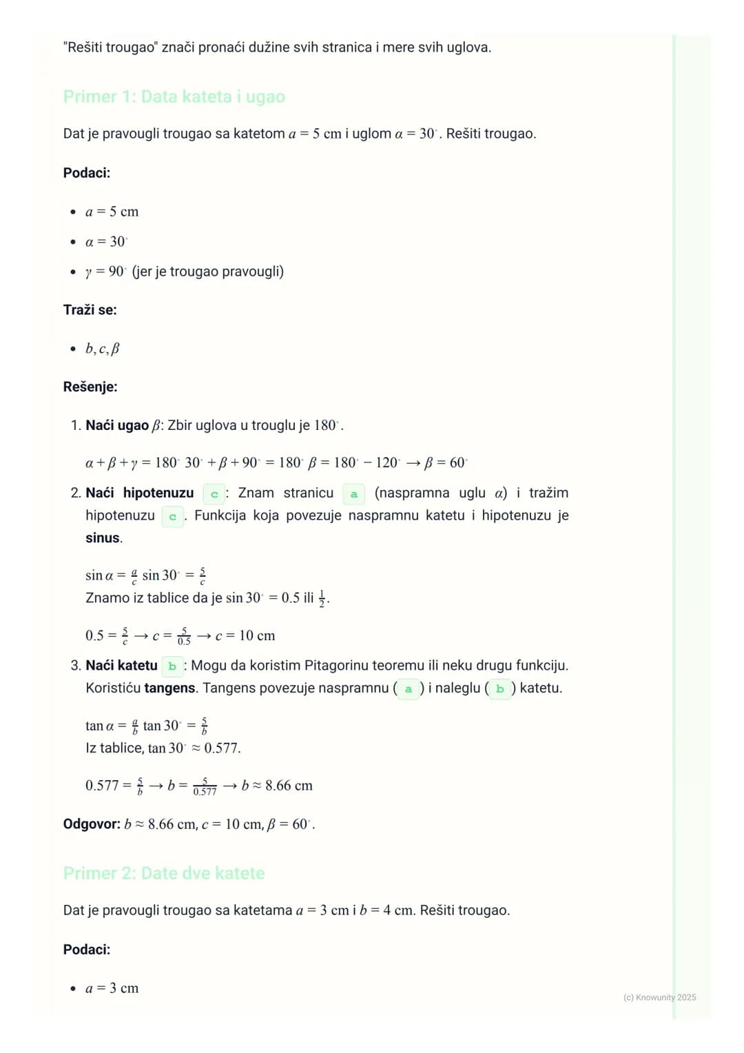 # Trigonometrija pravouglog
trougla

Uvod u trigonometriju pravouglog trougla

Trigonometrija je deo matematike koji proučava odnose između 