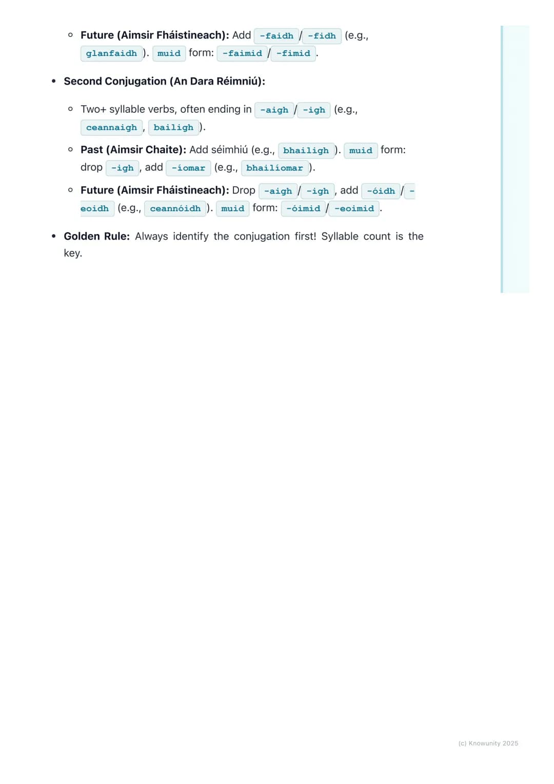 # An Chéad Réimniú & An Dara
# Réimniú (First & Second
# Conjugation Verbs)

## Introduction to verb conjugations

In Irish, not all verbs a