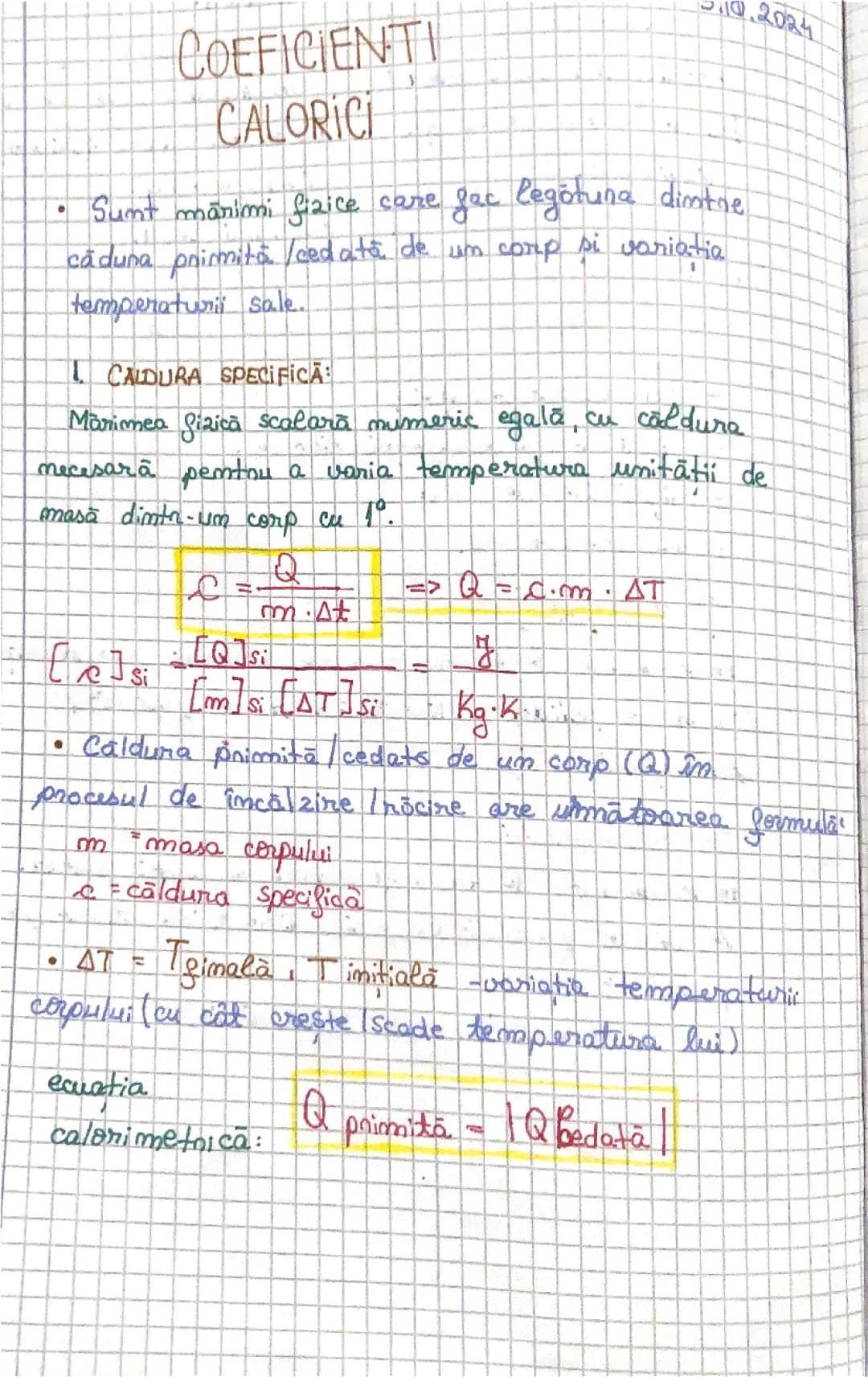 COEFICIENȚI CALORICI
