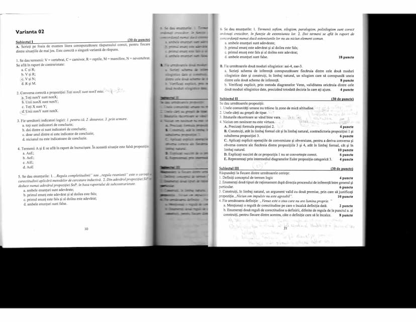 --- OCR Start ---
LOGICĂ
Conținut minimal pentru bac
1. OBIECTUL DE STUDIU AL LOGICII
-În sens restrîns logica studiază din punct de vedere 