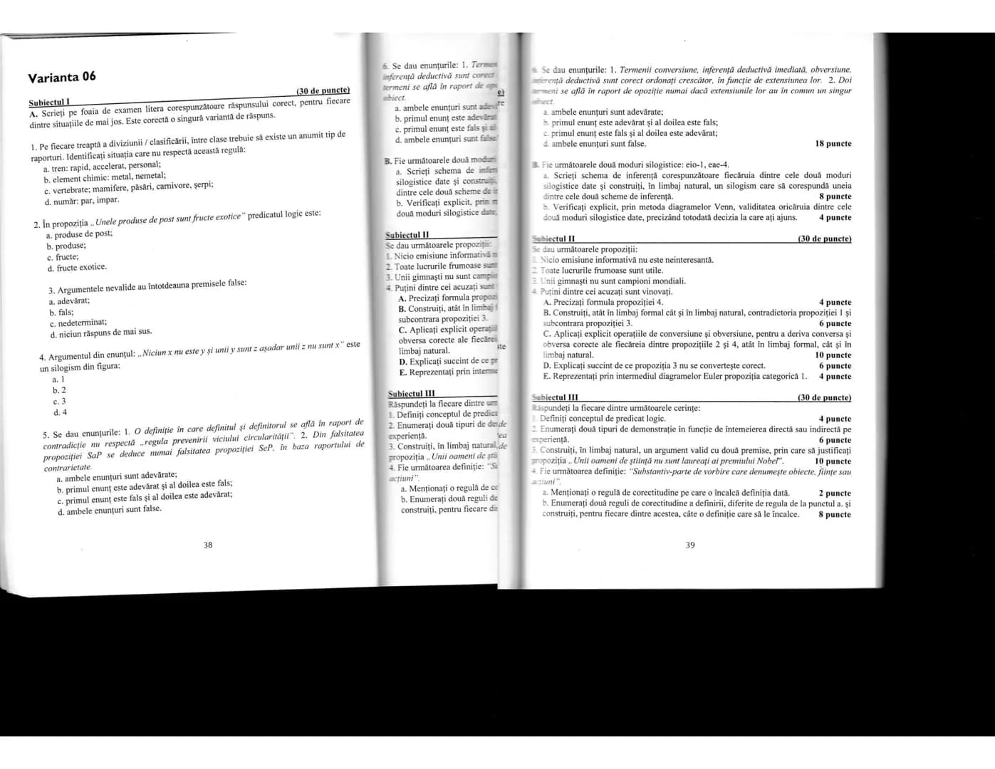 --- OCR Start ---
LOGICĂ
Conținut minimal pentru bac
1. OBIECTUL DE STUDIU AL LOGICII
-În sens restrîns logica studiază din punct de vedere 