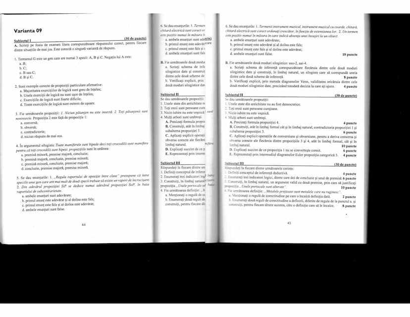 --- OCR Start ---
LOGICĂ
Conținut minimal pentru bac
1. OBIECTUL DE STUDIU AL LOGICII
-În sens restrîns logica studiază din punct de vedere 