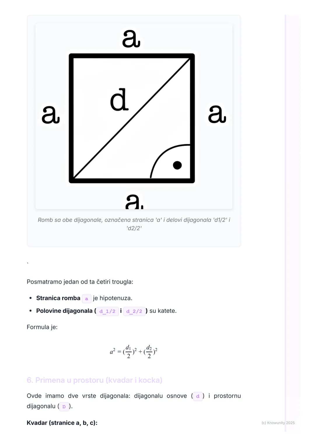 # Primena Pitagorine teoreme

Uvod u primenu Pitagorine teoreme

Pitagorina teorema ($a² + b² = c²$) ne važi samo za rešavanje zadataka sa
p