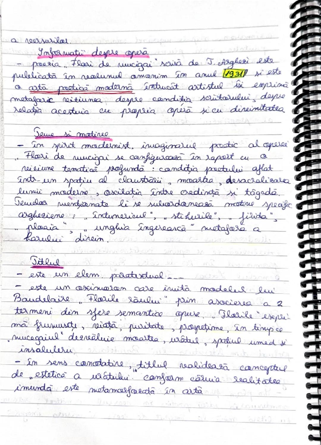 --- OCR Start ---
Flori de mucigai
- modernism -
de Judar Arghezi
Modernismul → este un curent literar din perioada
interbelica ce se opune 