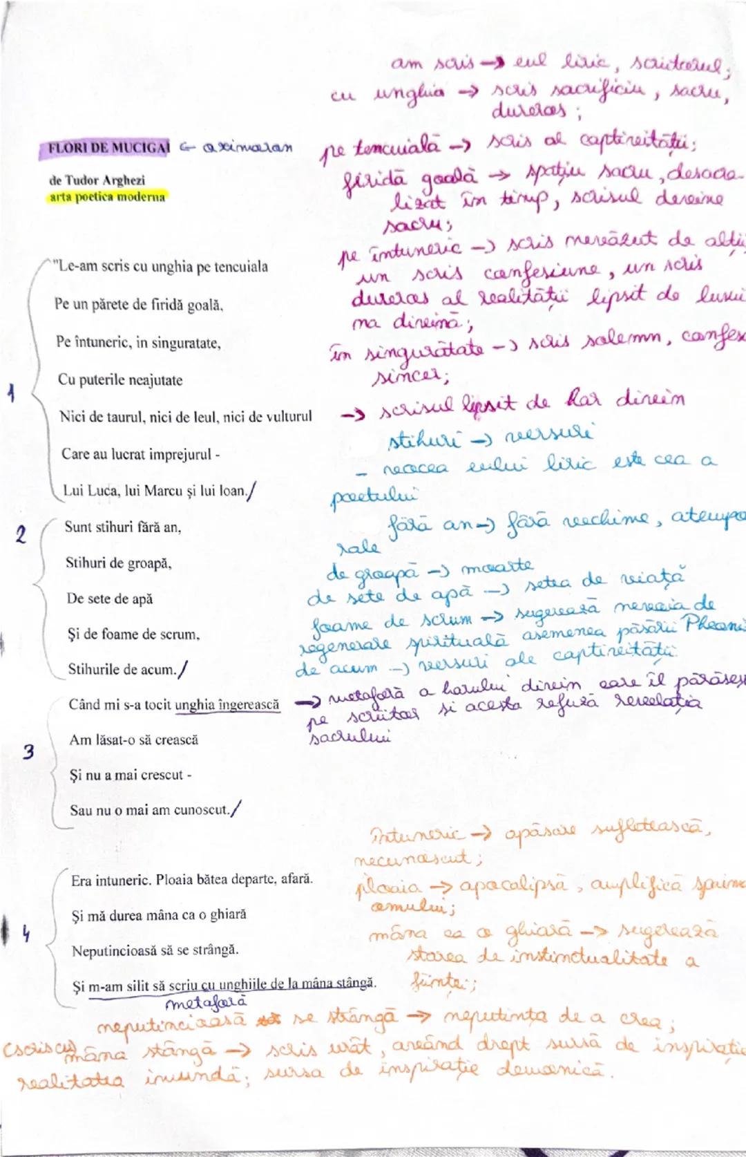 --- OCR Start ---
Flori de mucigai
- modernism -
de Judar Arghezi
Modernismul → este un curent literar din perioada
interbelica ce se opune 