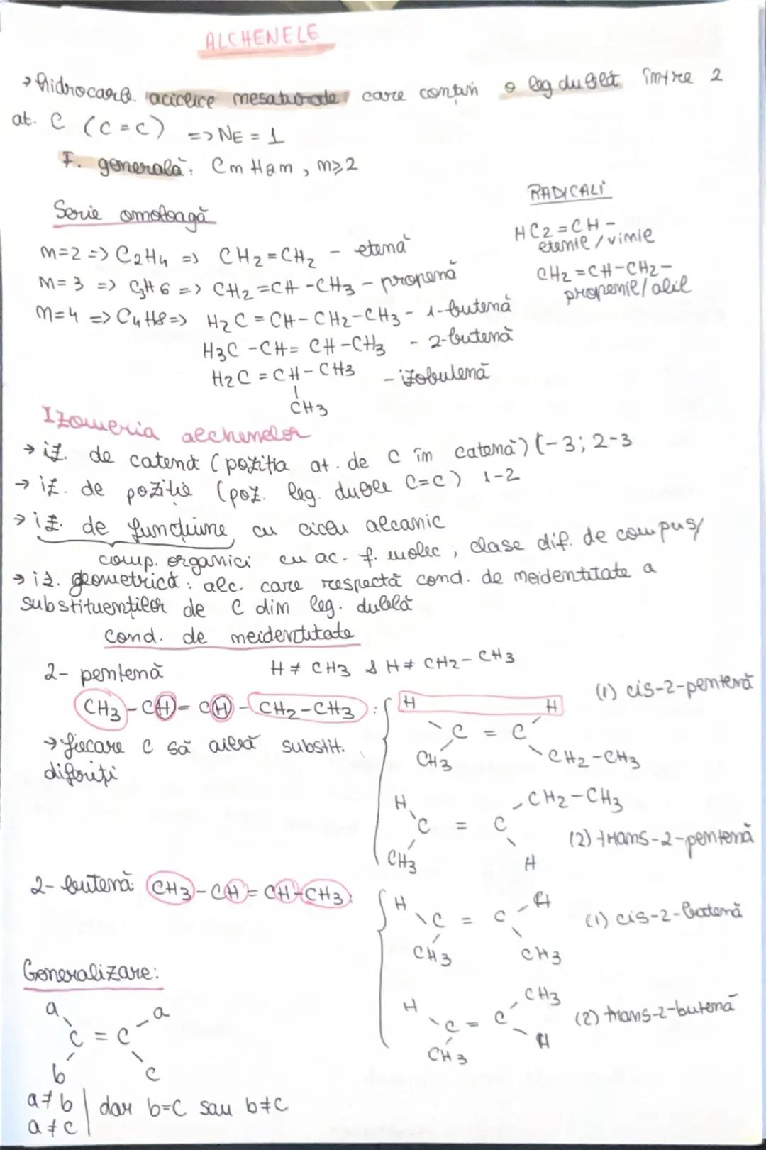 # ALCHENELE

→ hidrocare. aciclice mesaturadecare contin o leg duged imyre 2
at. C (C=c) =>NE = 1

F. generala: Cm Ham, m≥2

Serie omotoagă
