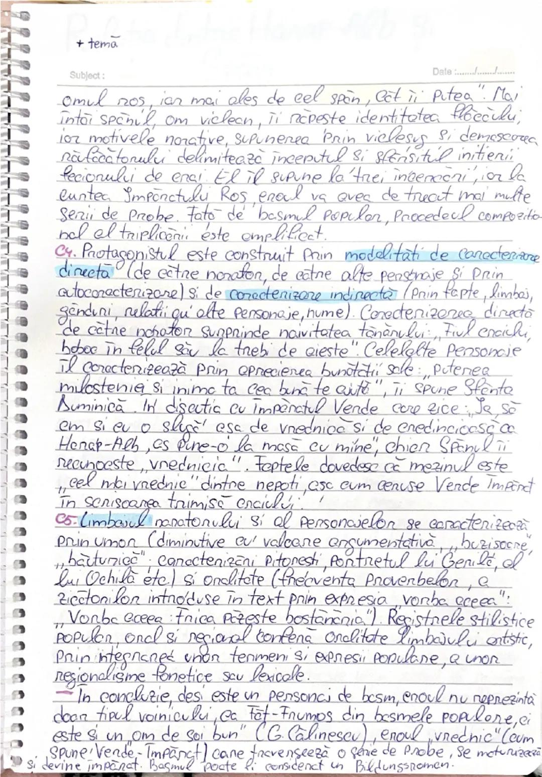 # Caracterizarea lui Harap-
Alb
Subject:
Date:

a. Povestea lui Harap-Alb" de Ion Creangă este un
basm cult, publicat în revista "Convorbiri