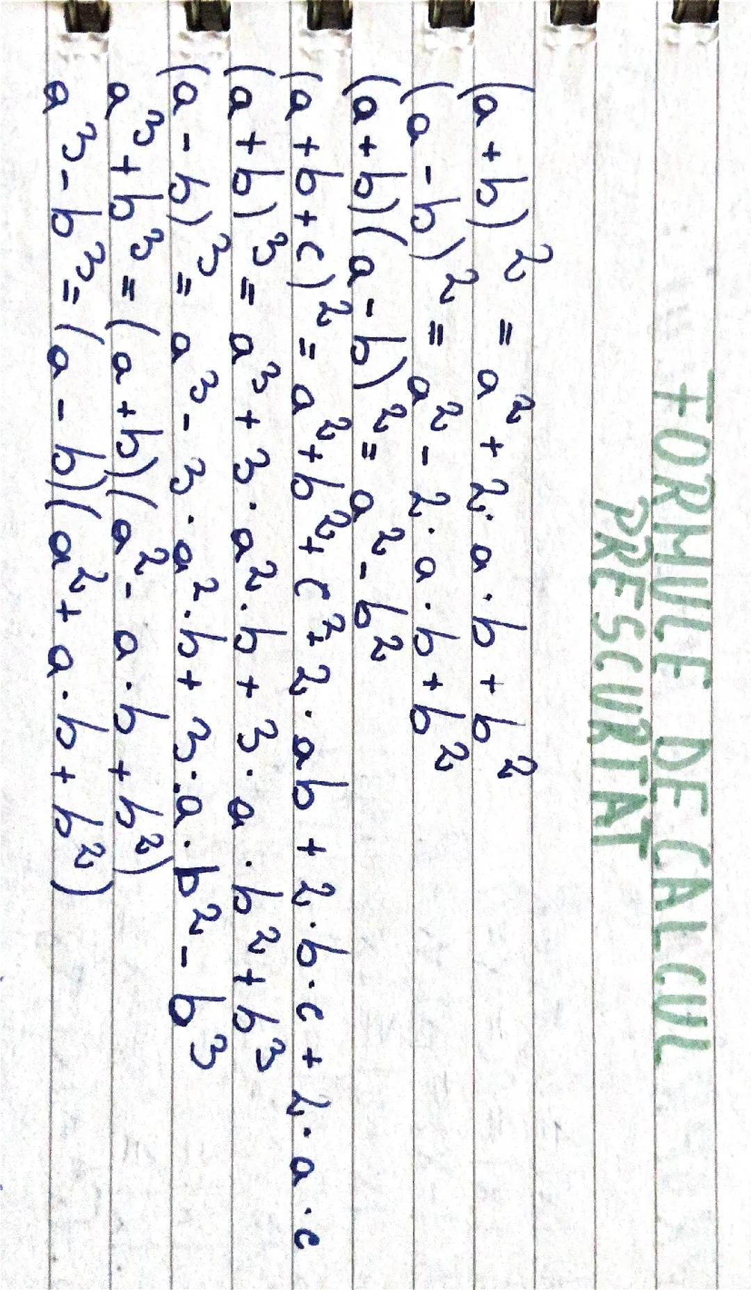 Formule de calcul prescurtat 