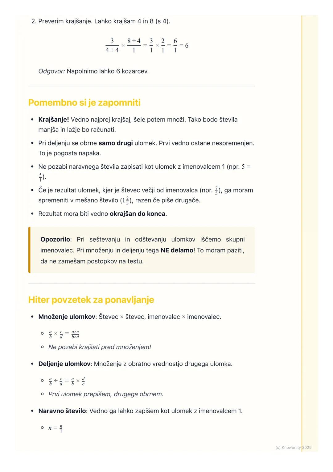 # Množenje in deljenje ulomkov

Uvod v množenje in deljenje ulomkov

To poglavje je nadaljevanje ulomkov. Naučili se bomo, kako ulomke množi