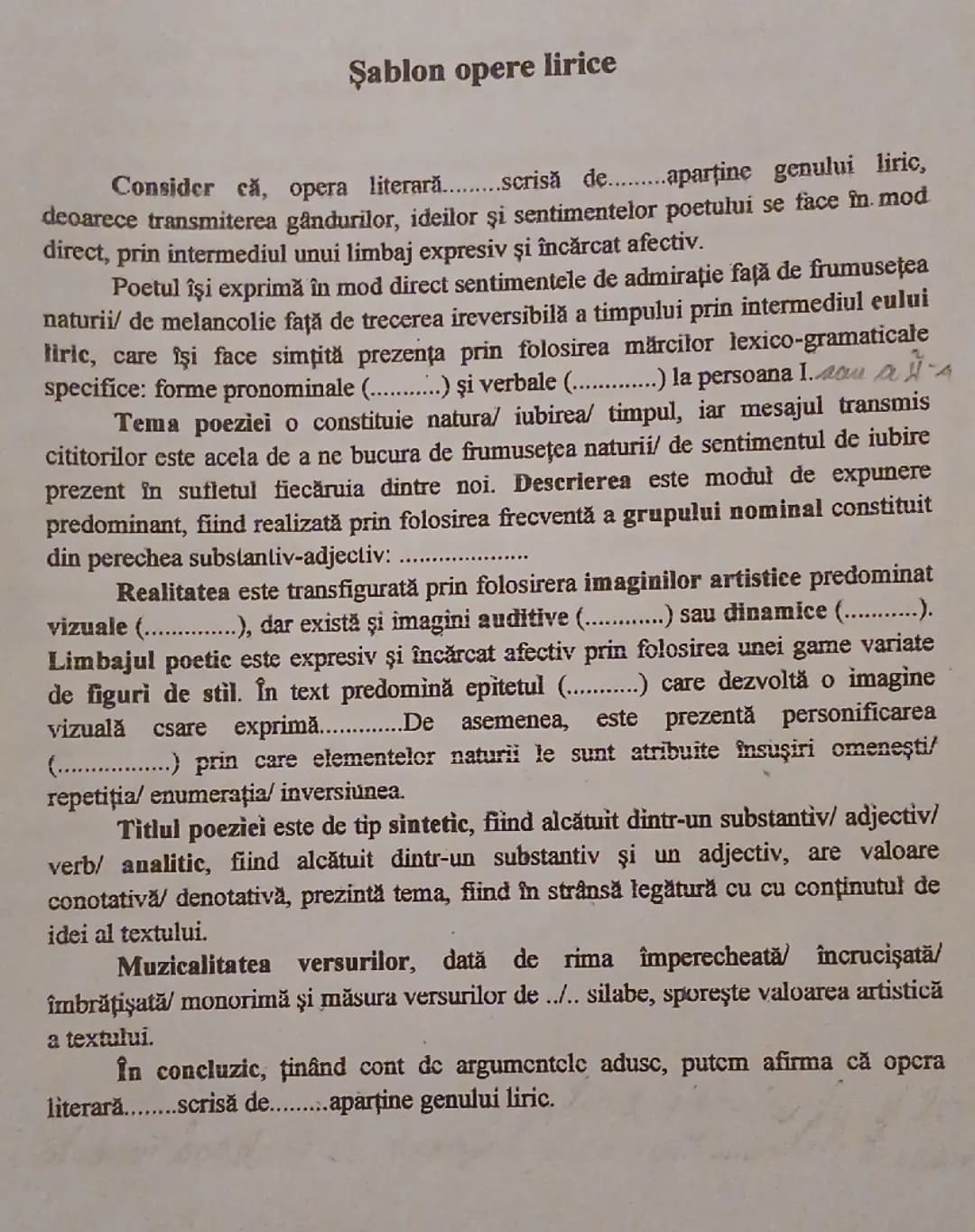 Șablon opere lirice