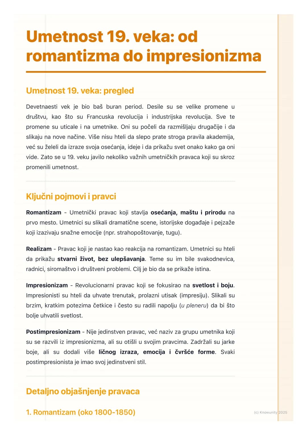# Umetnost 19. veka: od
romantizma do impresionizma

Umetnost 19. veka: pregled

Devetnaesti vek je bio baš buran period. Desile su se velik