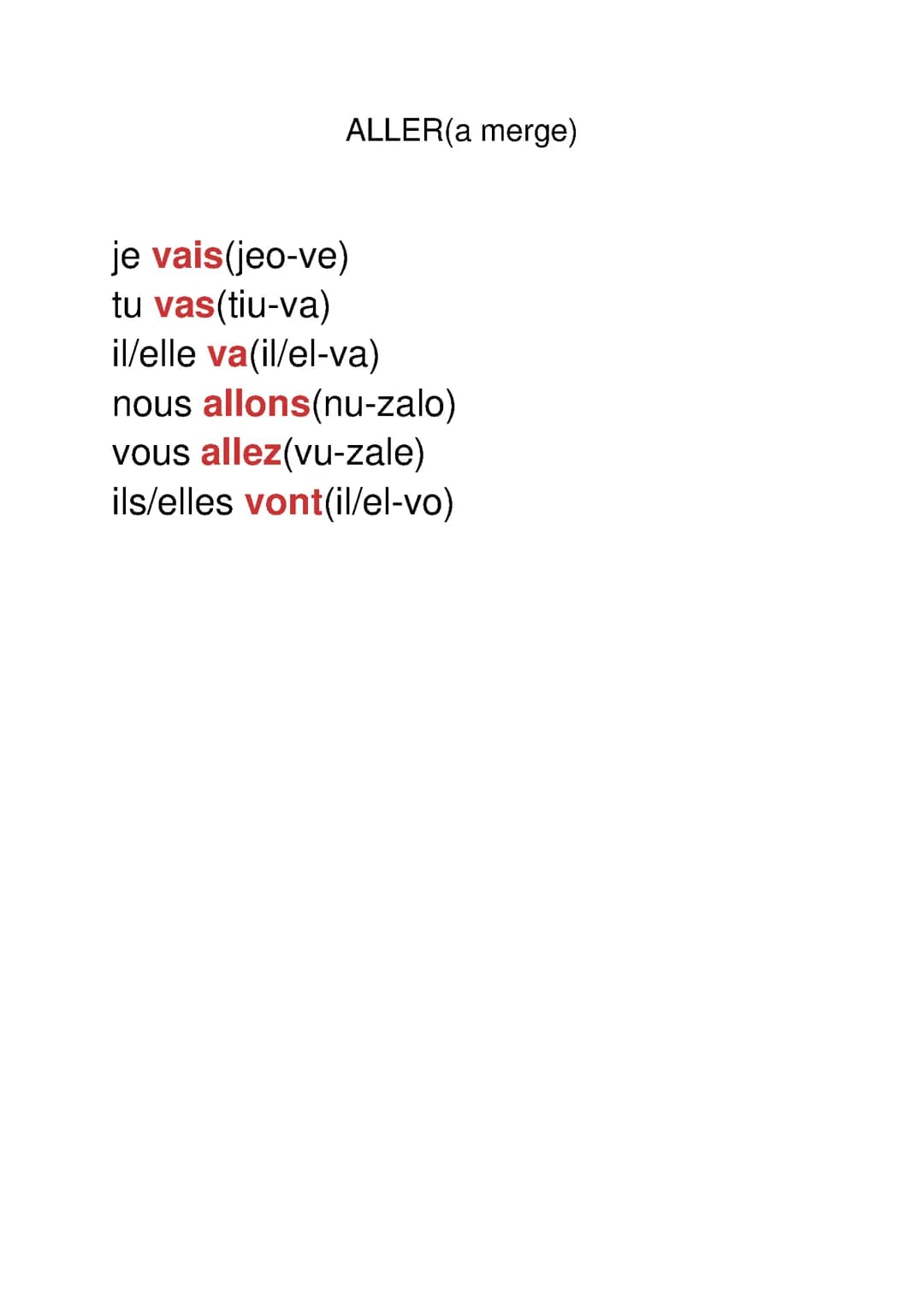 Verbul aller 
