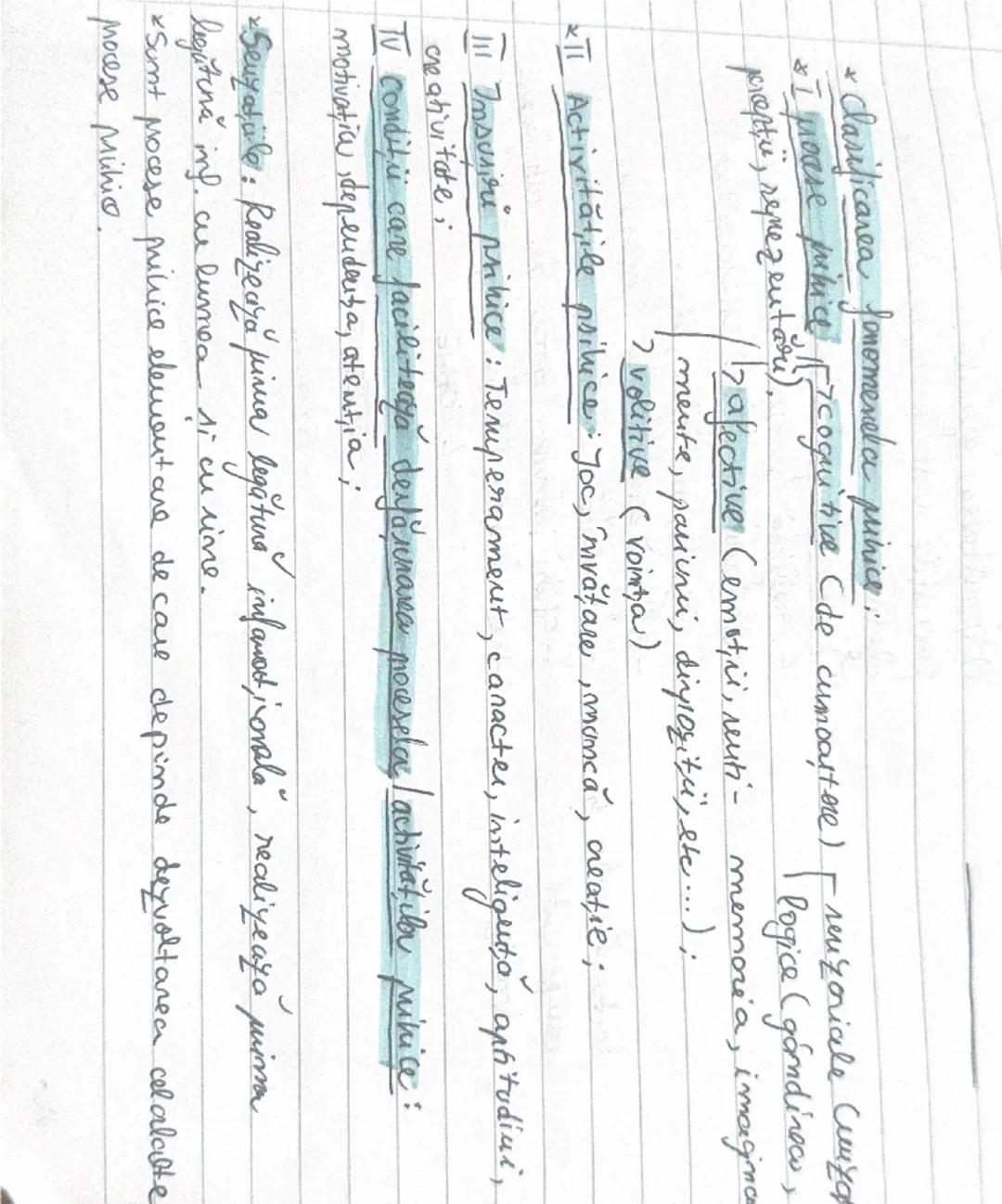 * Clasificarea fenomenela pinice:
tive (de cunoastere) senzoriale Curzo
I moase pihice [cognitive
poreptë, remezentări).
logice (góndines,
m