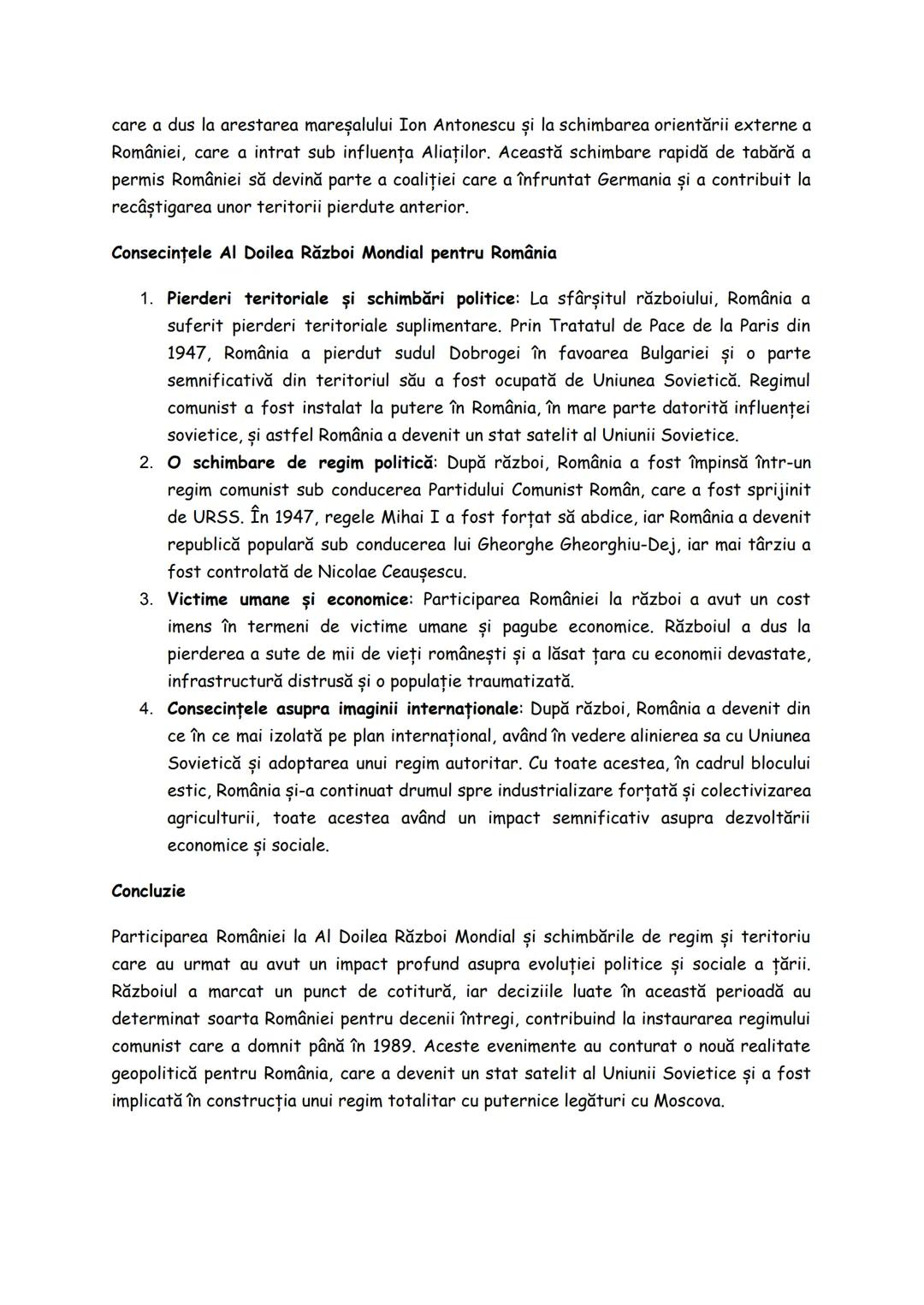 --- OCR Start ---
care a dus la arestarea mareşalului Ion Antonescu și la schimbarea orientării externe a
României, care a intrat sub influe